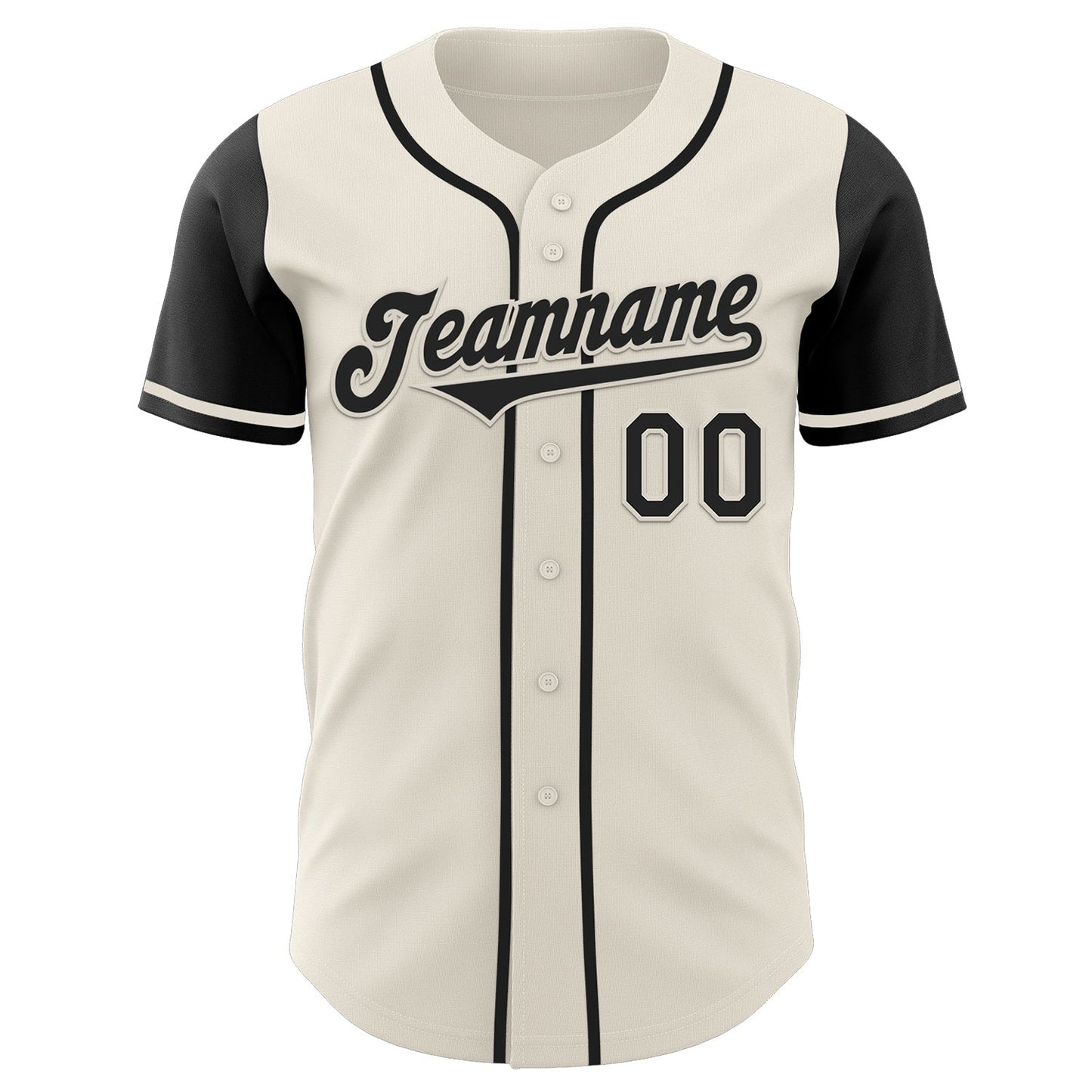 Custom Cream Black Authentic Two Tone Baseball Jersey baseball jersey product view 2