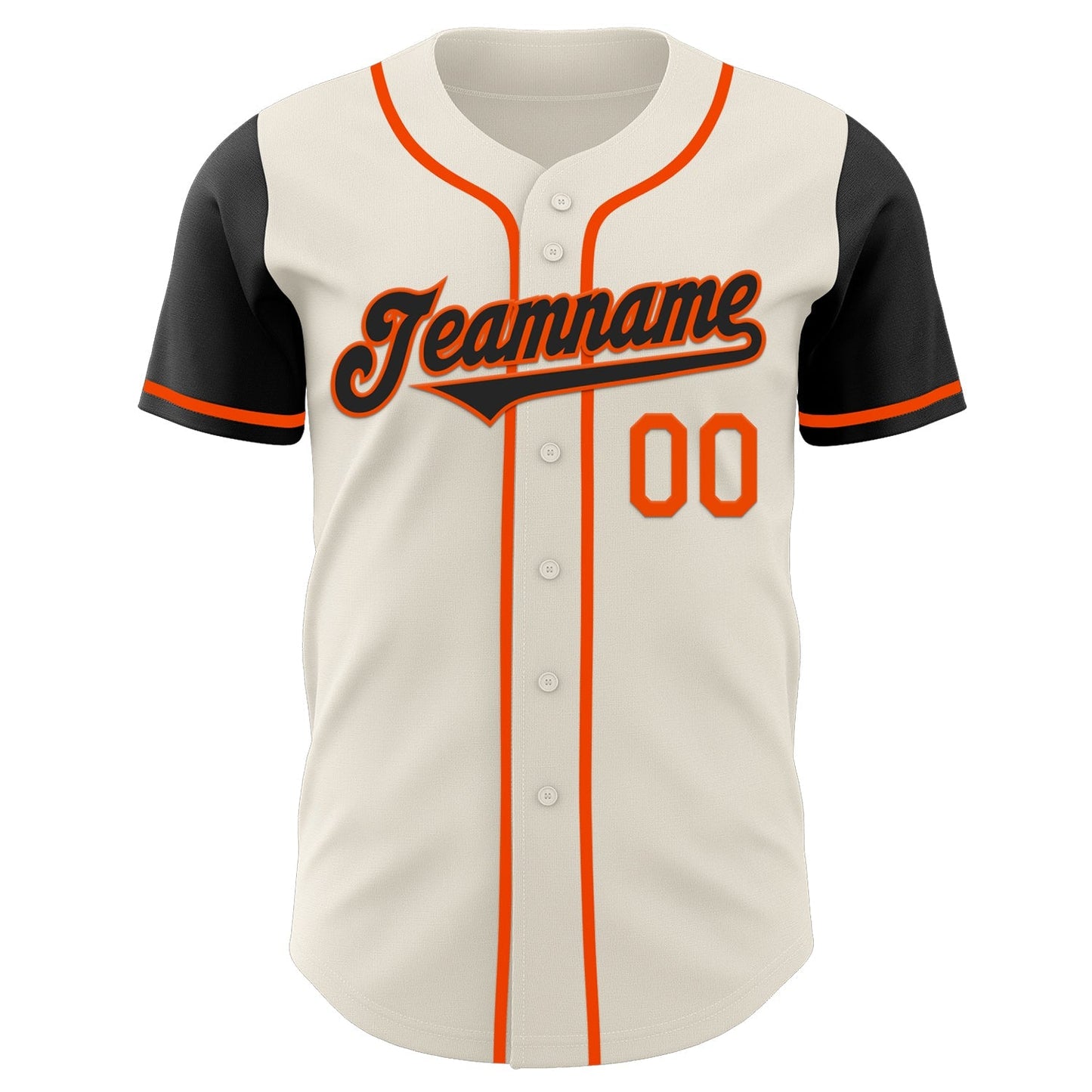 Custom Cream Black-Orange Authentic Two Tone Baseball Jersey baseball jersey product view 2