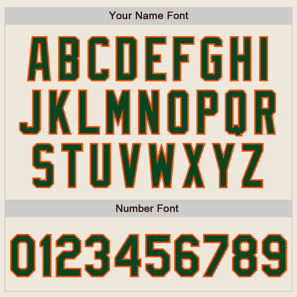 Custom Cream Green-Orange Authentic Two Tone Baseball Jersey baseball jersey product view 5
