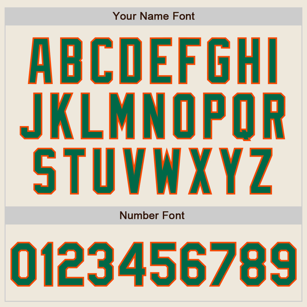 Custom Cream Kelly Green-Orange Authentic Two Tone Baseball Jersey baseball jersey product view 5