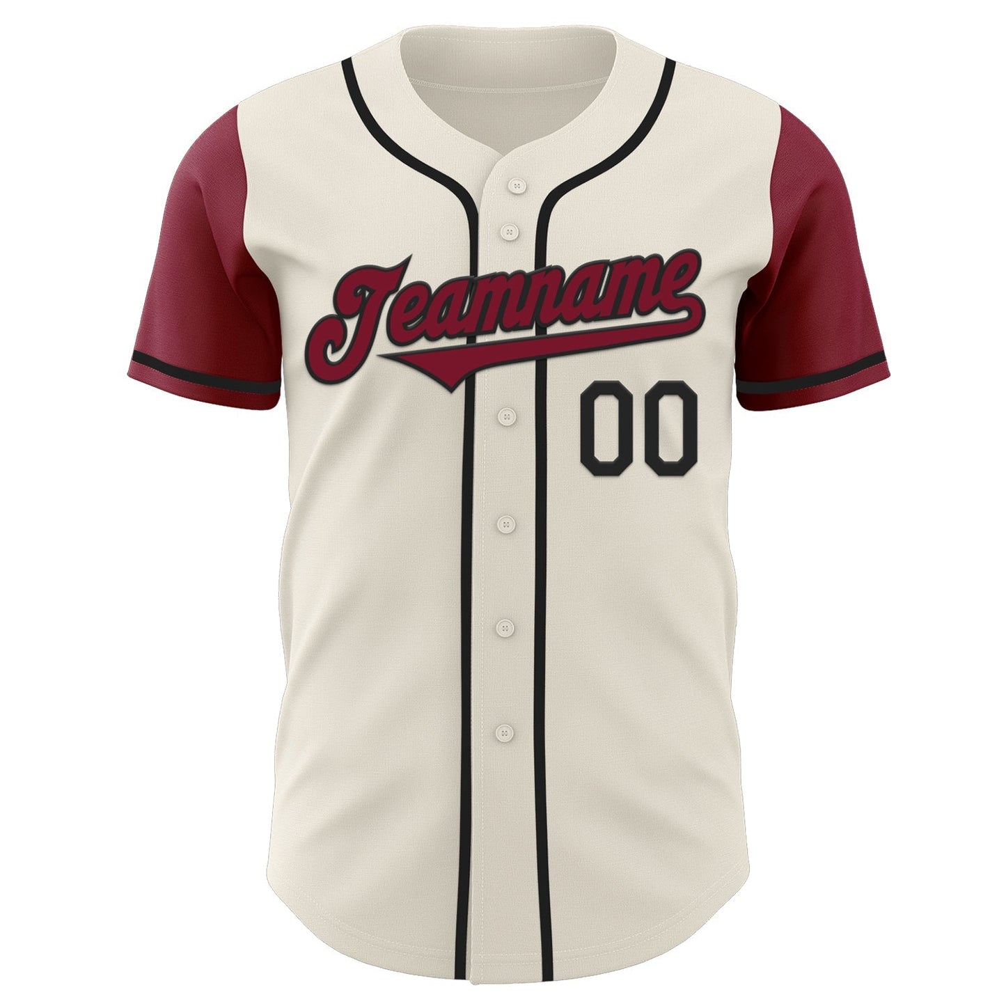 Custom Cream Crimson-Black Authentic Two Tone Baseball Jersey baseball jersey product view 2