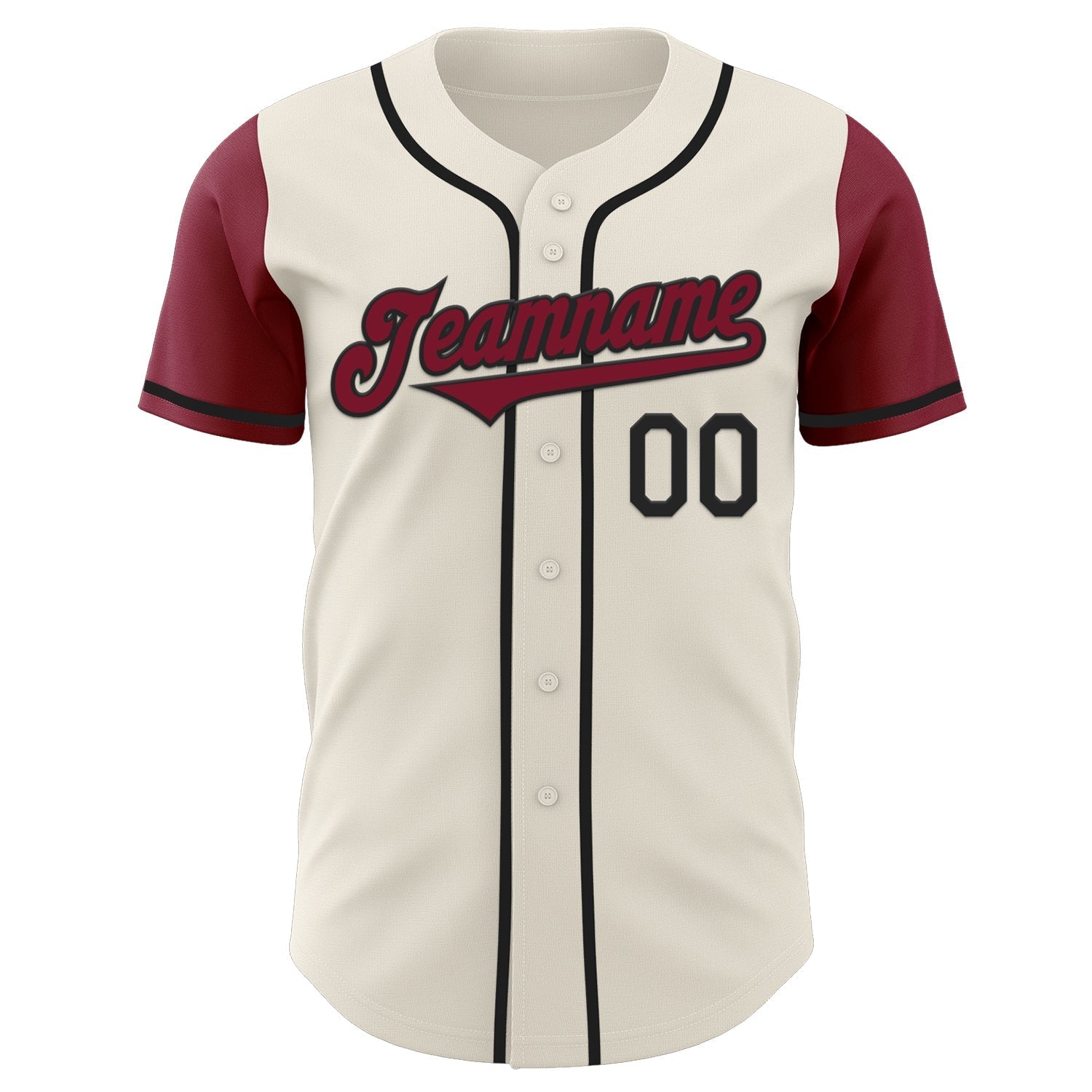 Custom Cream Crimson-Black Authentic Two Tone Baseball Jersey baseball jersey product view 2