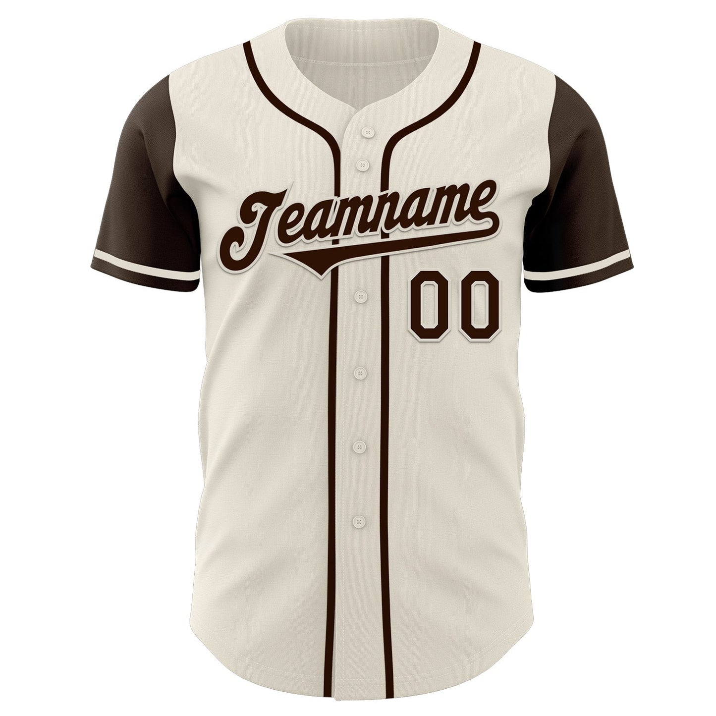 Custom Cream Brown Authentic Two Tone Baseball Jersey baseball jersey product view 2