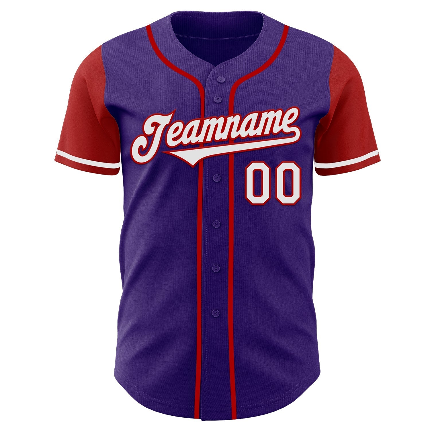 Custom Purple White-Red Authentic Two Tone Baseball Jersey baseball jersey product view 2
