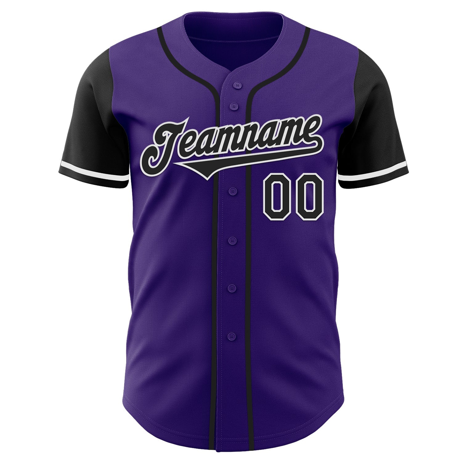 Custom Purple Black-White Authentic Two Tone Baseball Jersey baseball jersey product view 2