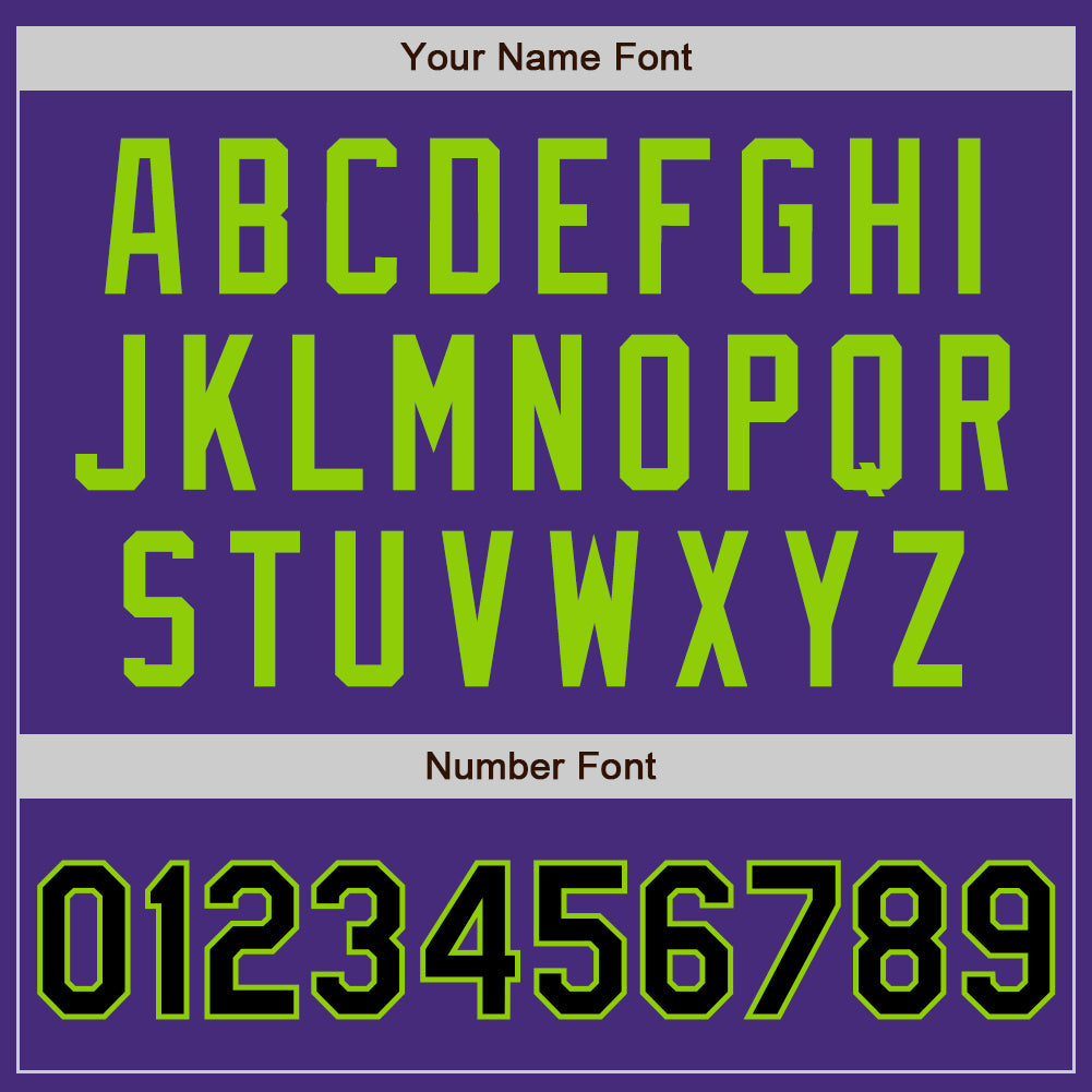 Custom Purple Black-Neon Green Authentic Two Tone Baseball Jersey baseball jersey product view 5
