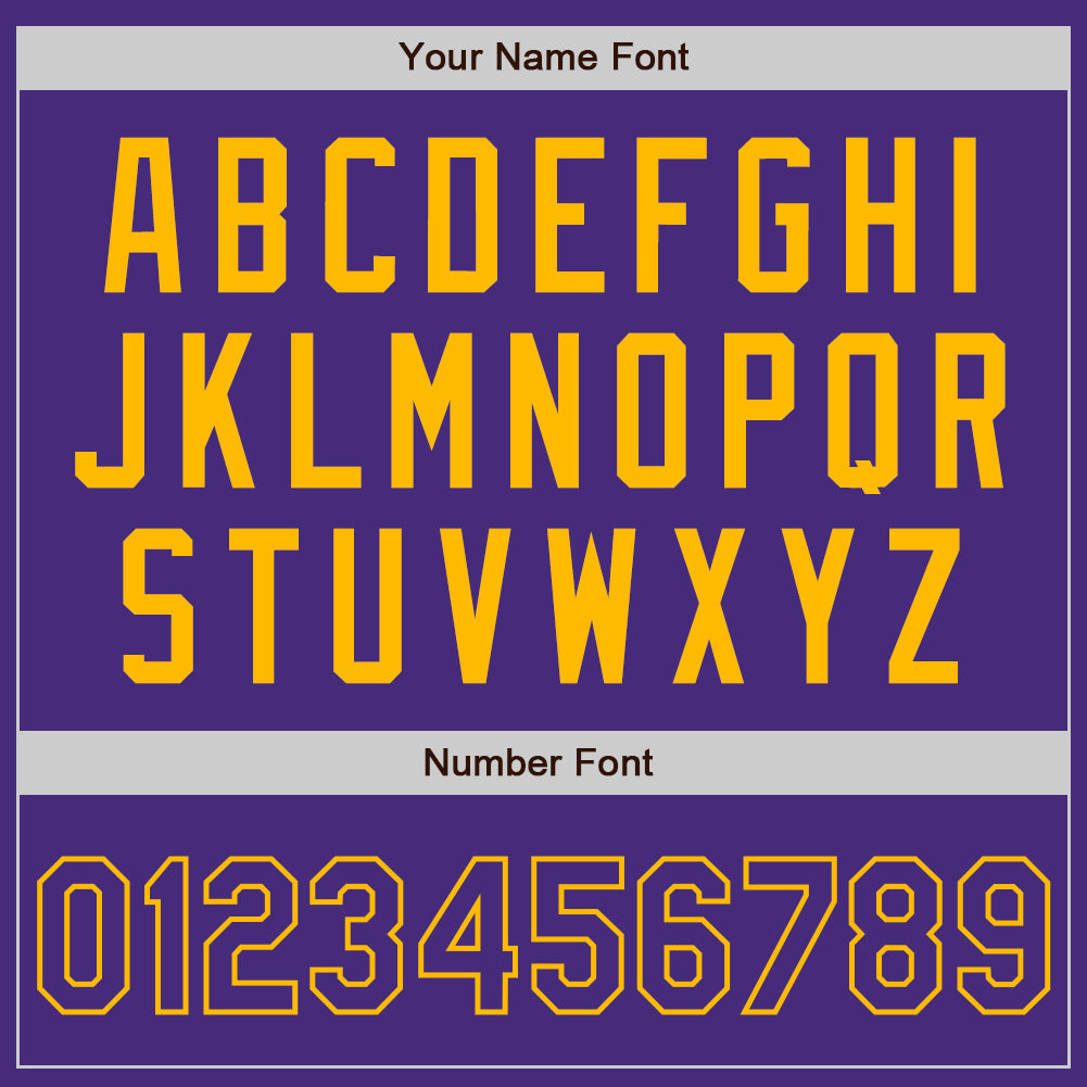 Custom Purple Gold Authentic Two Tone Baseball Jersey baseball jersey product view 5