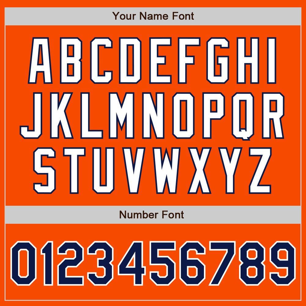 Custom Orange Navy-White Authentic Two Tone Baseball Jersey baseball jersey product view 5