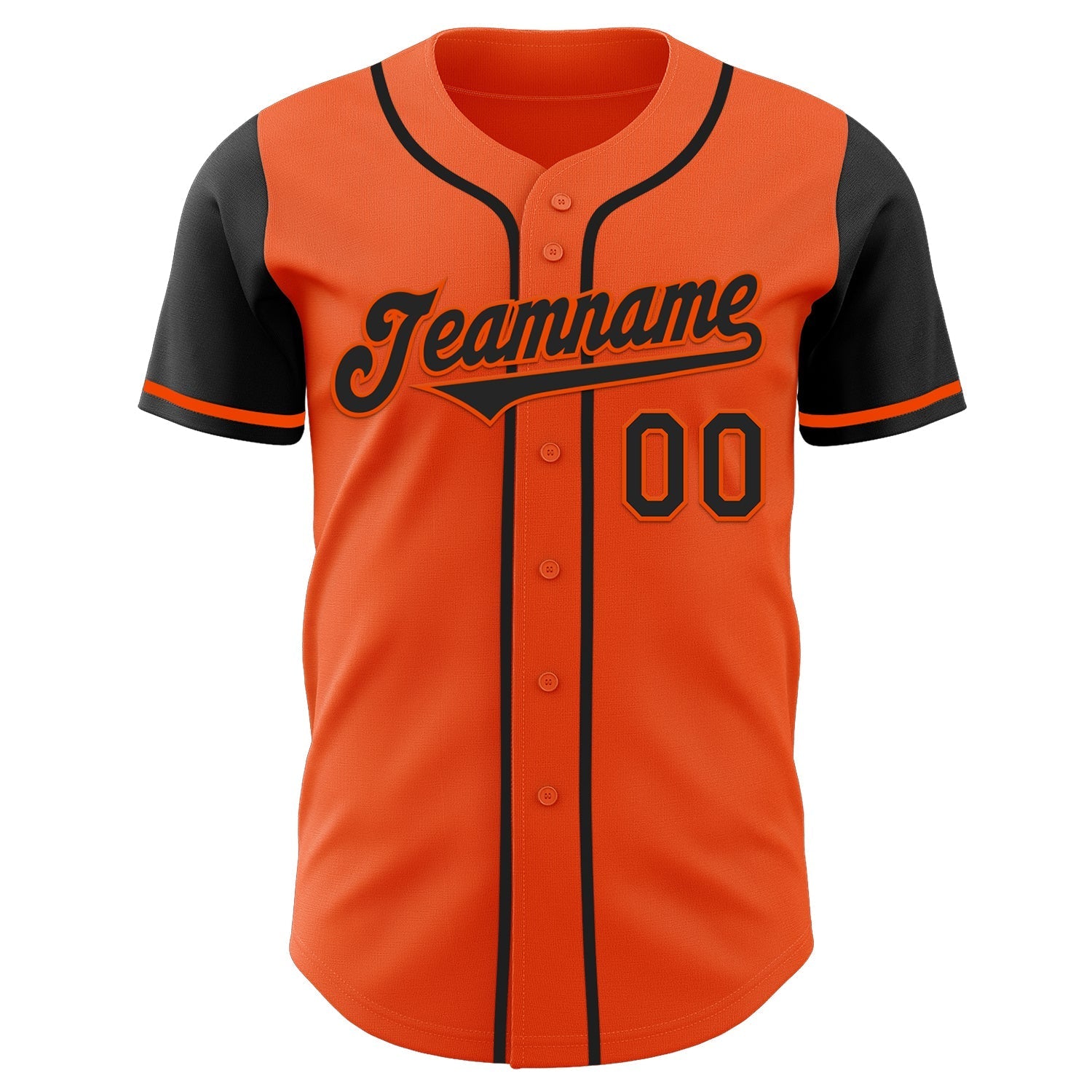 Custom Orange Black Authentic Two Tone Baseball Jersey baseball jersey product view 2