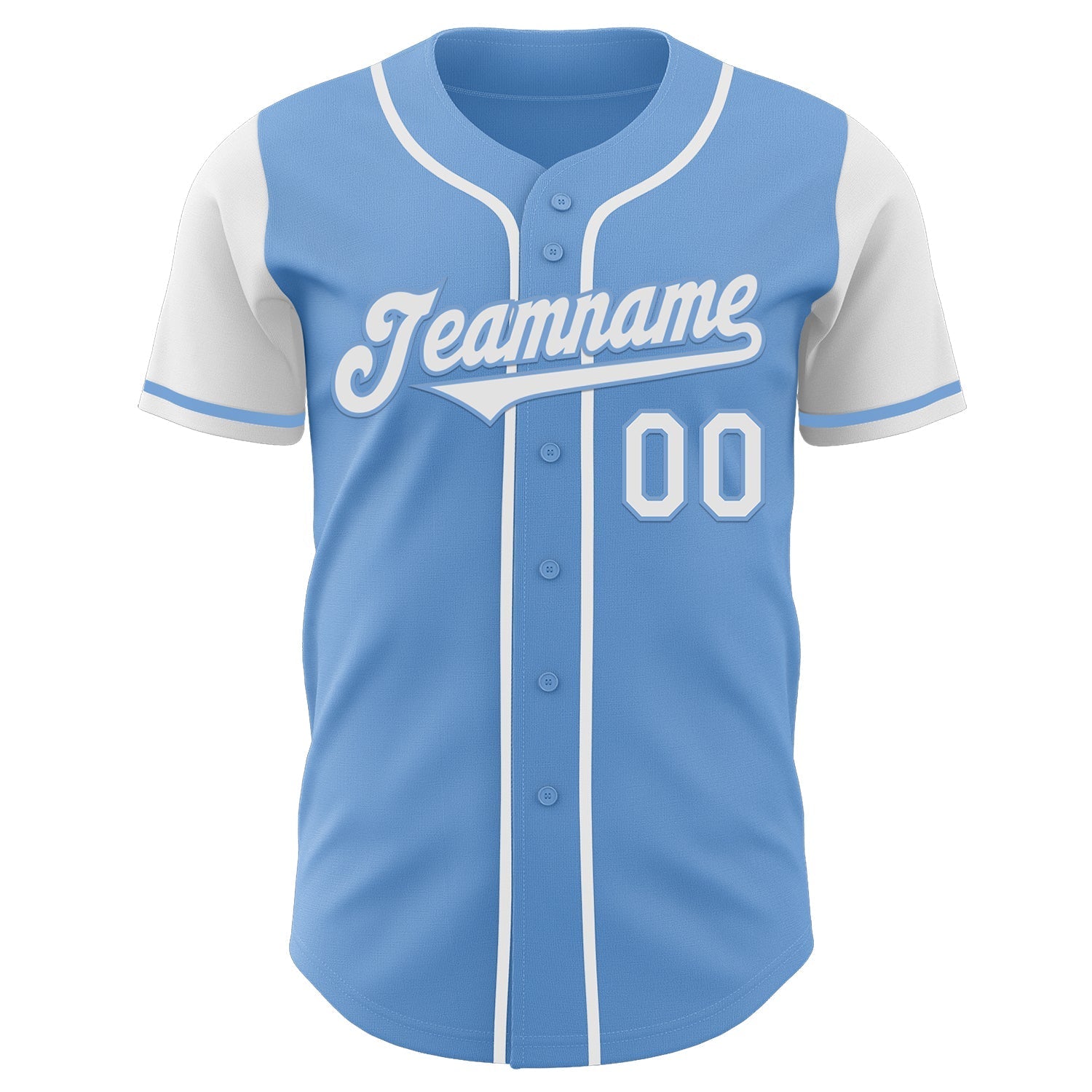 Custom Light Blue White Authentic Two Tone Baseball Jersey baseball jersey product view 2