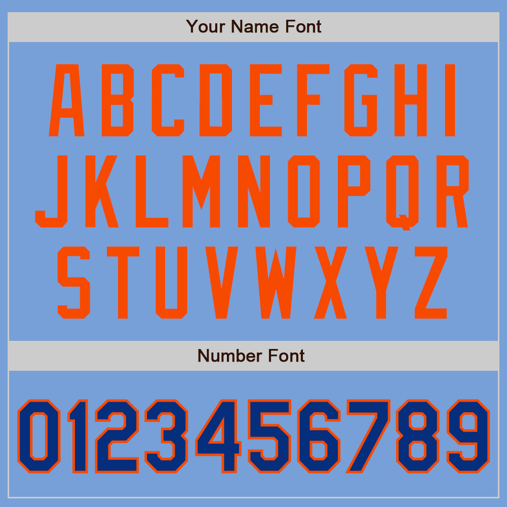 Custom Light Blue Royal-Orange Authentic Two Tone Baseball Jersey baseball jersey product view 5