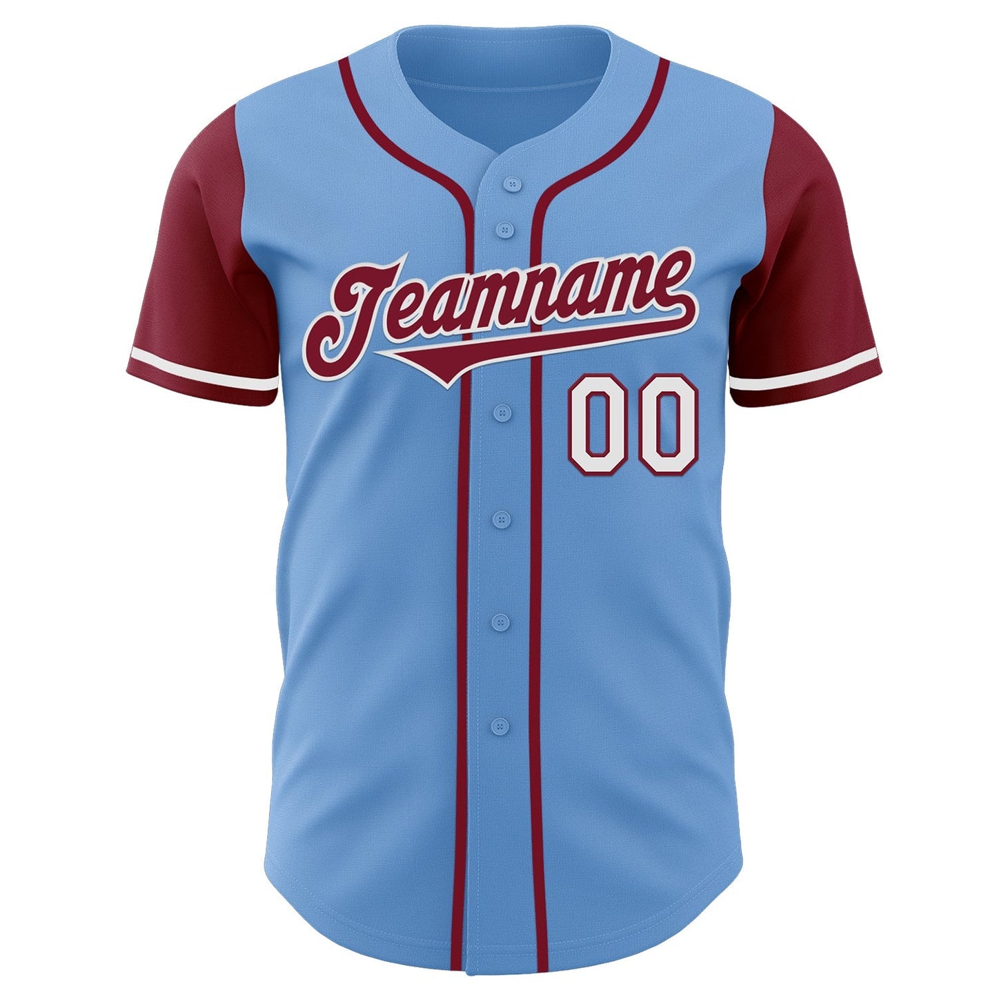 Custom Light Blue Crimson-White Authentic Two Tone Baseball Jersey baseball jersey product view 2