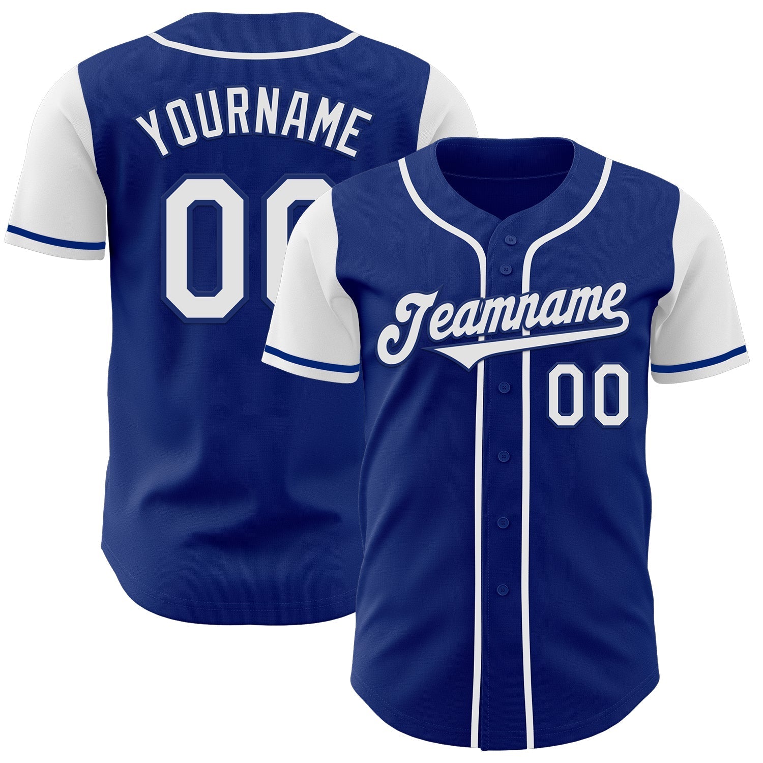 Custom Royal White Authentic Two Tone Baseball Jersey baseball jersey product view 1