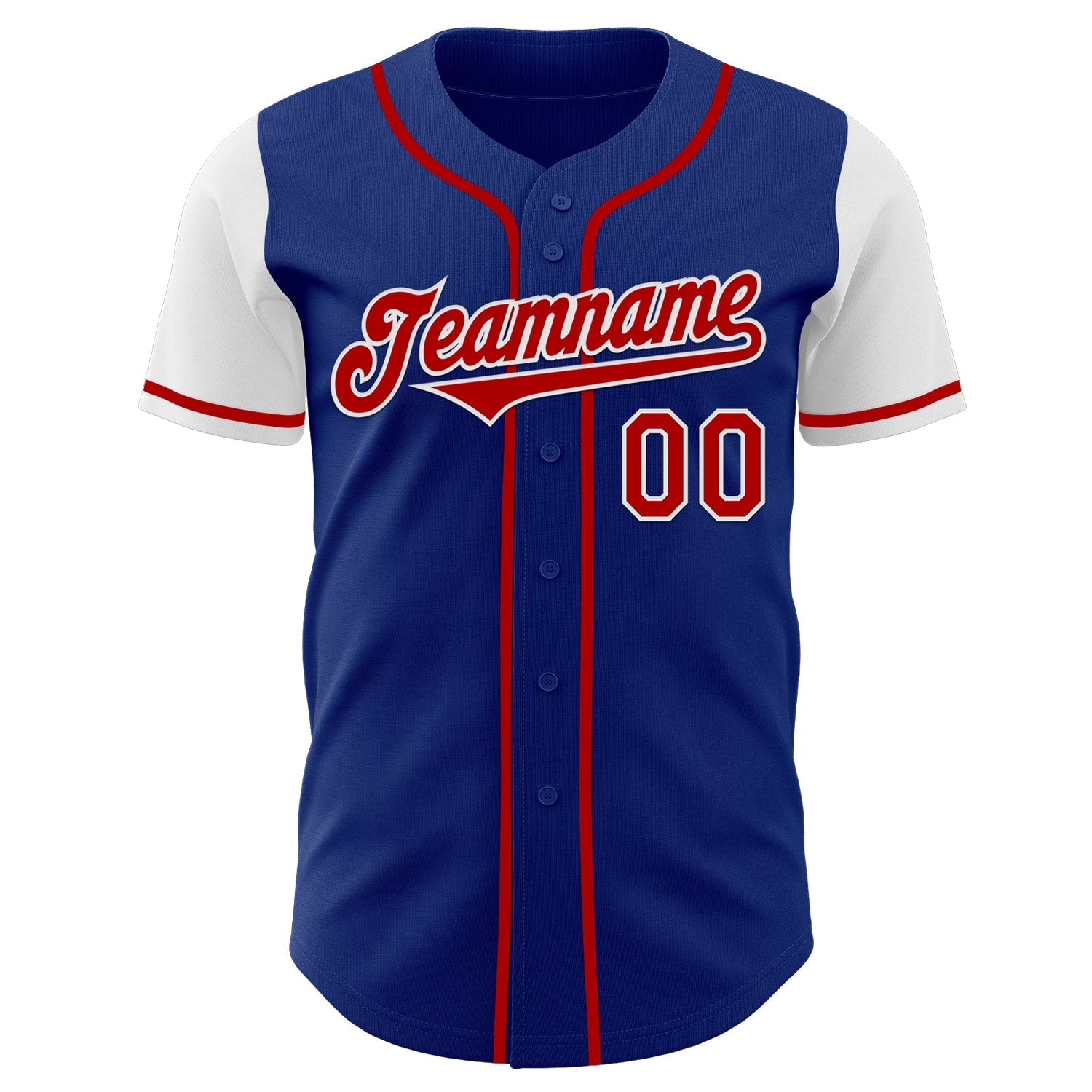 Custom Royal Red-White Authentic Two Tone Baseball Jersey baseball jersey product view 2