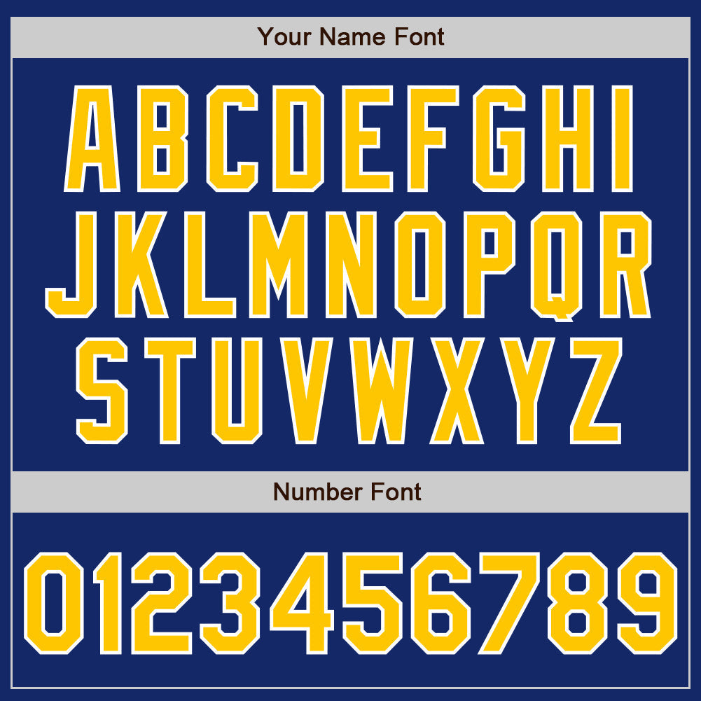 Custom Royal Yellow-White Authentic Two Tone Baseball Jersey baseball jersey product view 5