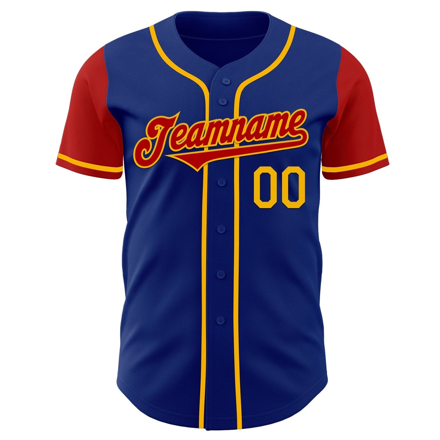 Custom Royal Red-Gold Authentic Two Tone Baseball Jersey baseball jersey product view 2
