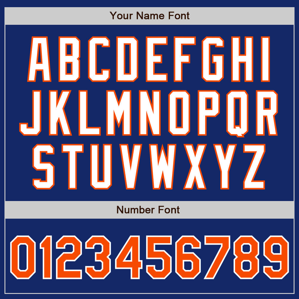 Custom Royal Orange-White Authentic Two Tone Baseball Jersey baseball jersey product view 5