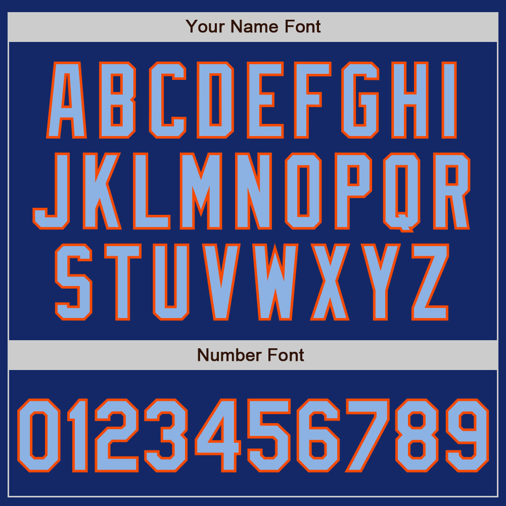 Custom Royal Light Blue-Orange Authentic Two Tone Baseball Jersey baseball jersey product view 5