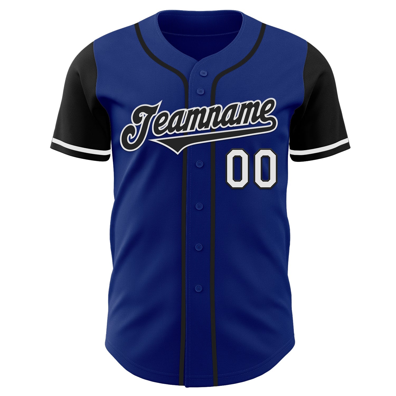 Custom Royal Black-White Authentic Two Tone Baseball Jersey baseball jersey product view 2