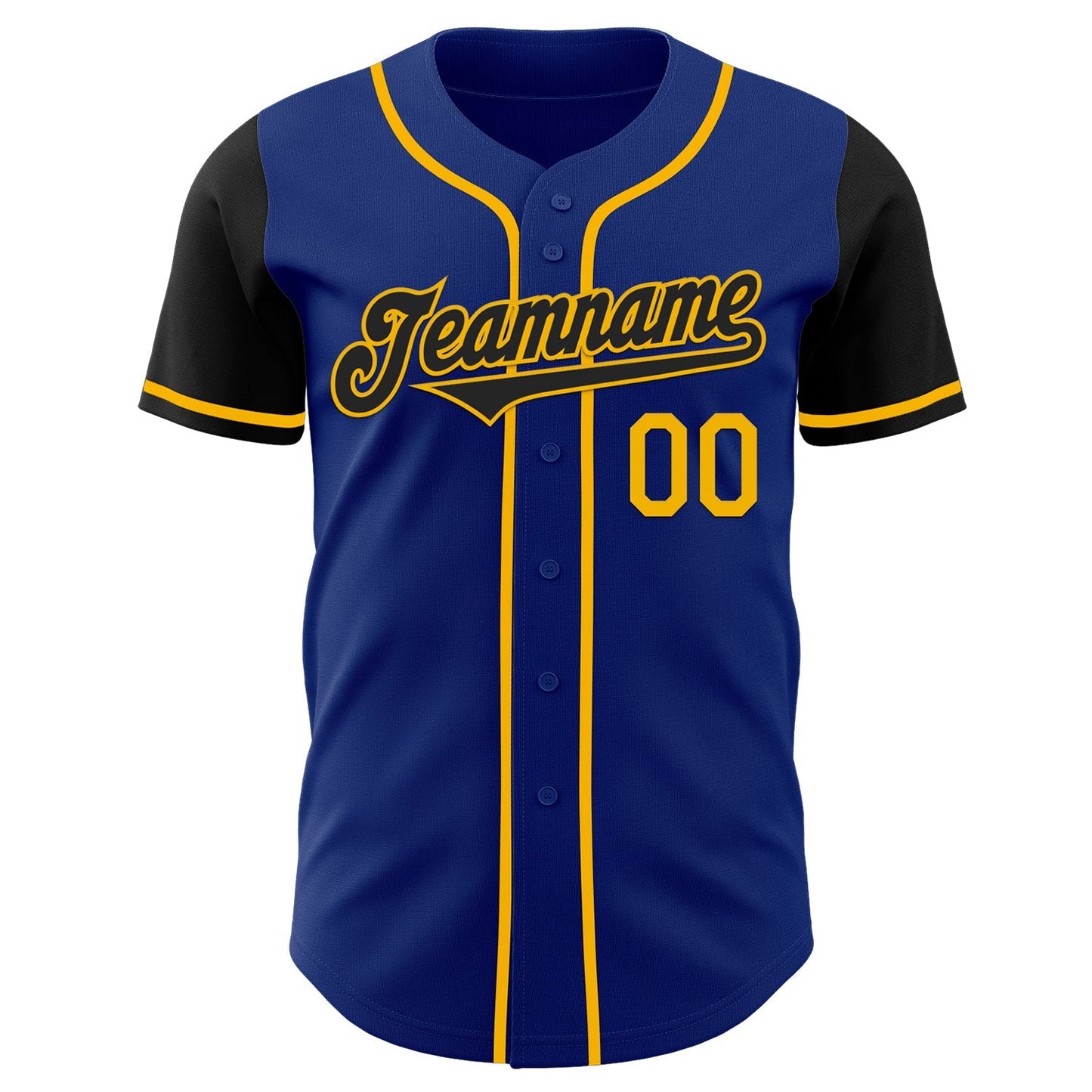 Custom Royal Black-Gold Authentic Two Tone Baseball Jersey baseball jersey product view 2