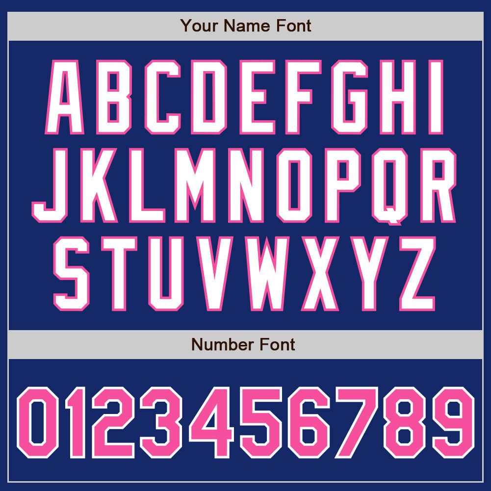 Custom Royal Pink-White Authentic Two Tone Baseball Jersey baseball jersey product view 5