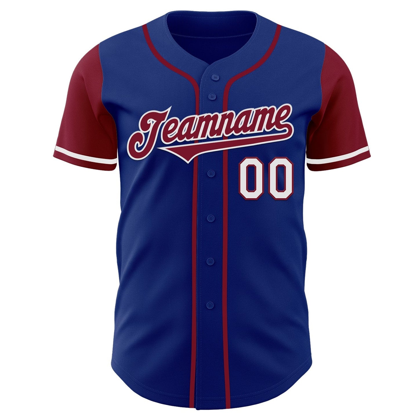 Custom Royal Crimson-White Authentic Two Tone Baseball Jersey baseball jersey product view 2