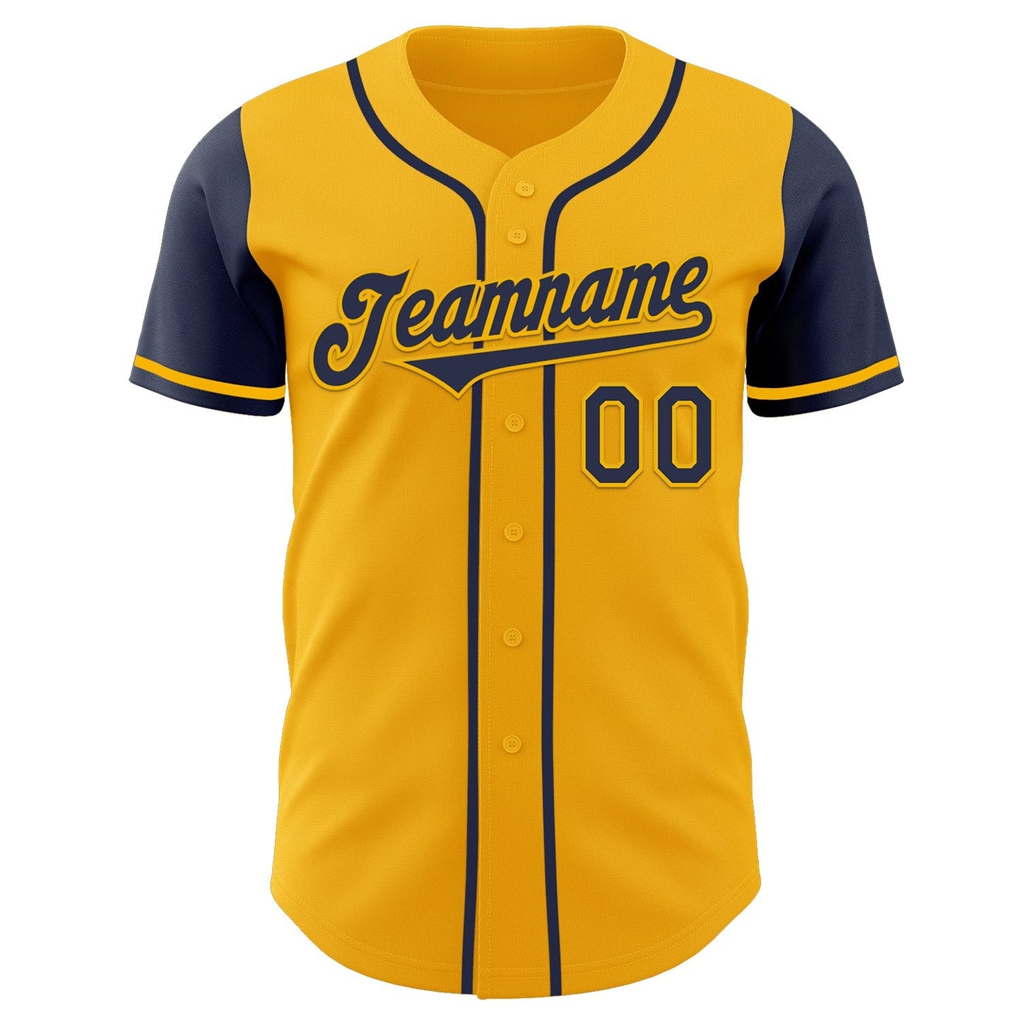 Custom Gold Navy Authentic Two Tone Baseball Jersey baseball jersey product view 2
