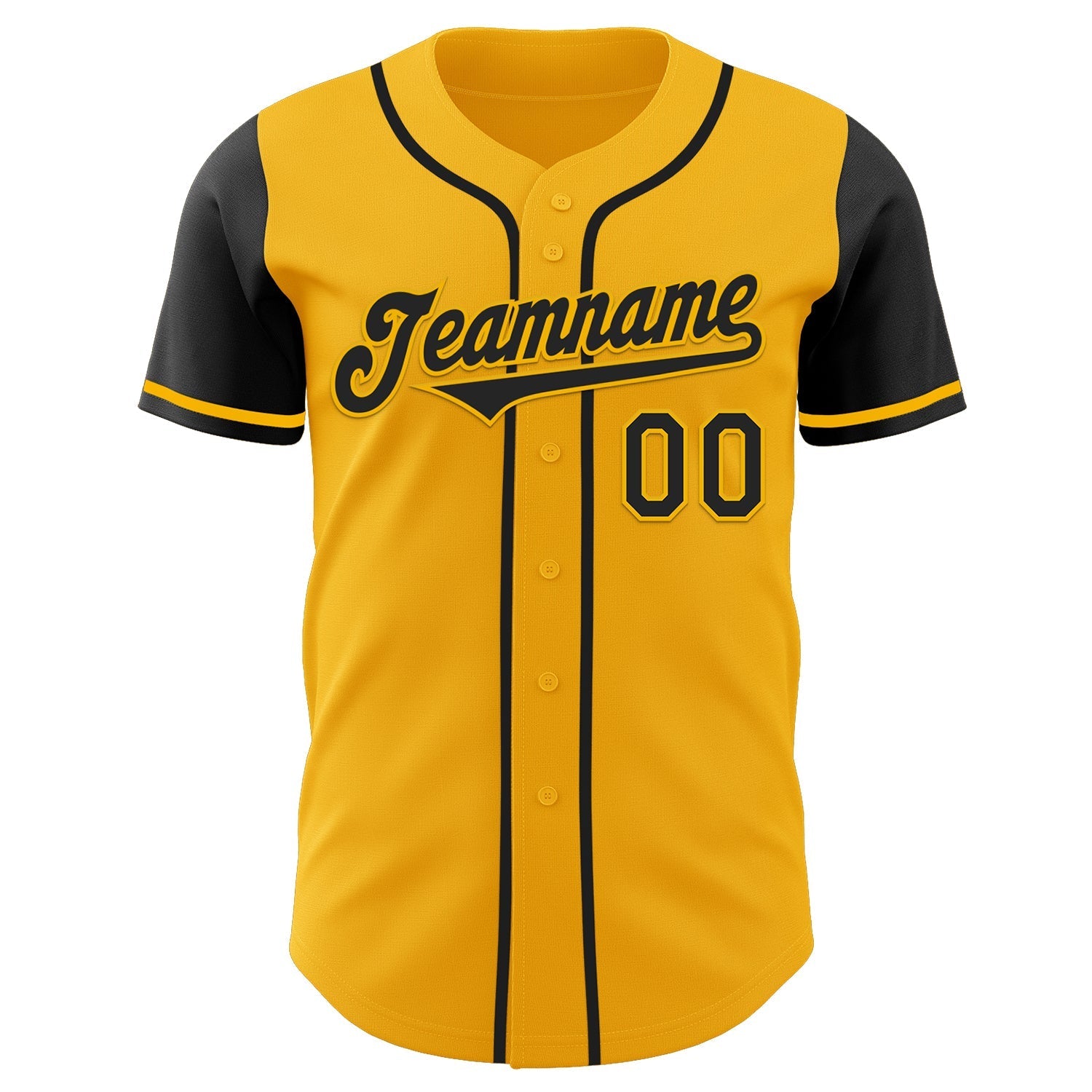 Custom Gold Black Authentic Two Tone Baseball Jersey baseball jersey product view 2