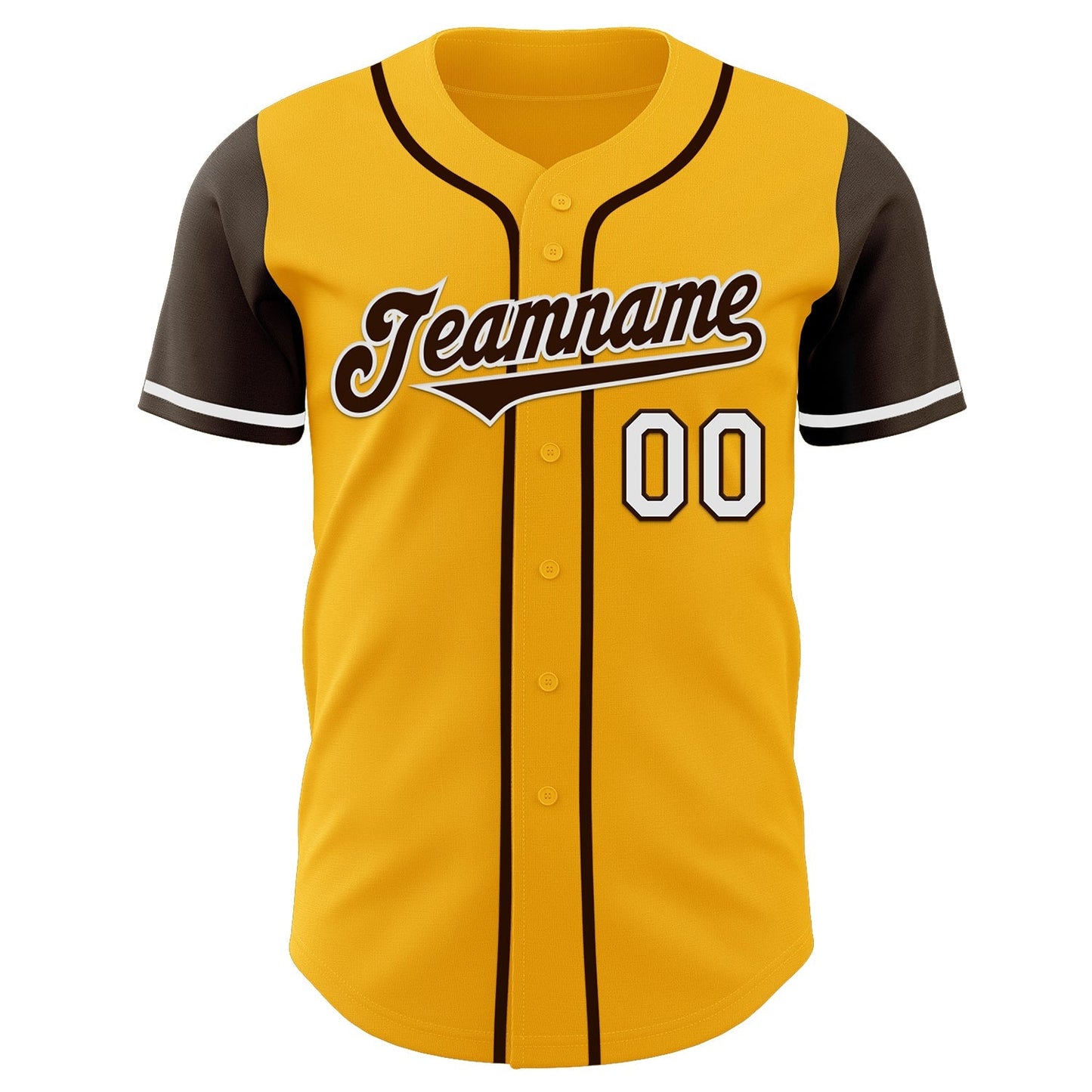 Custom Gold Brown-White Authentic Two Tone Baseball Jersey baseball jersey product view 2