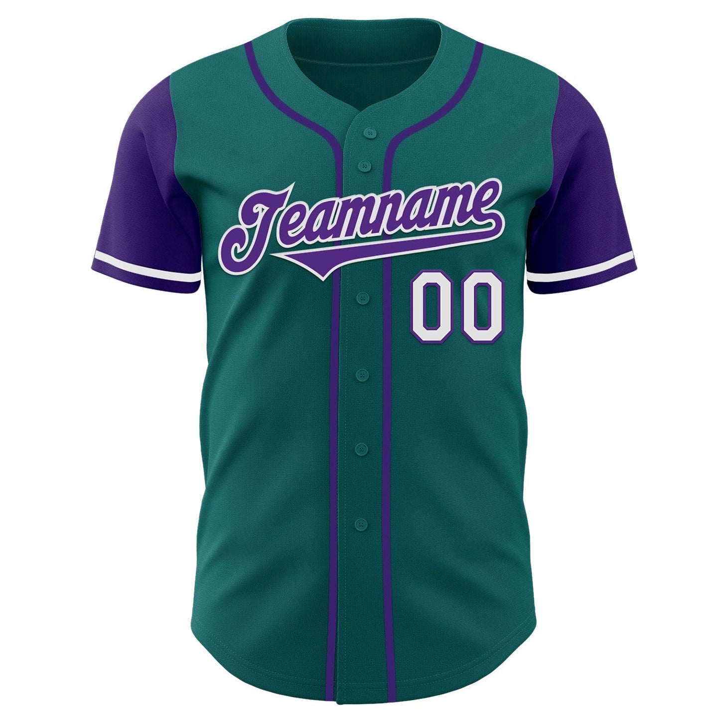Custom Teal Purple-White Authentic Two Tone Baseball Jersey baseball jersey product view 2