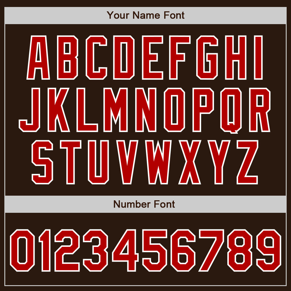 Custom Brown Red-White Authentic Two Tone Baseball Jersey baseball jersey product view 5