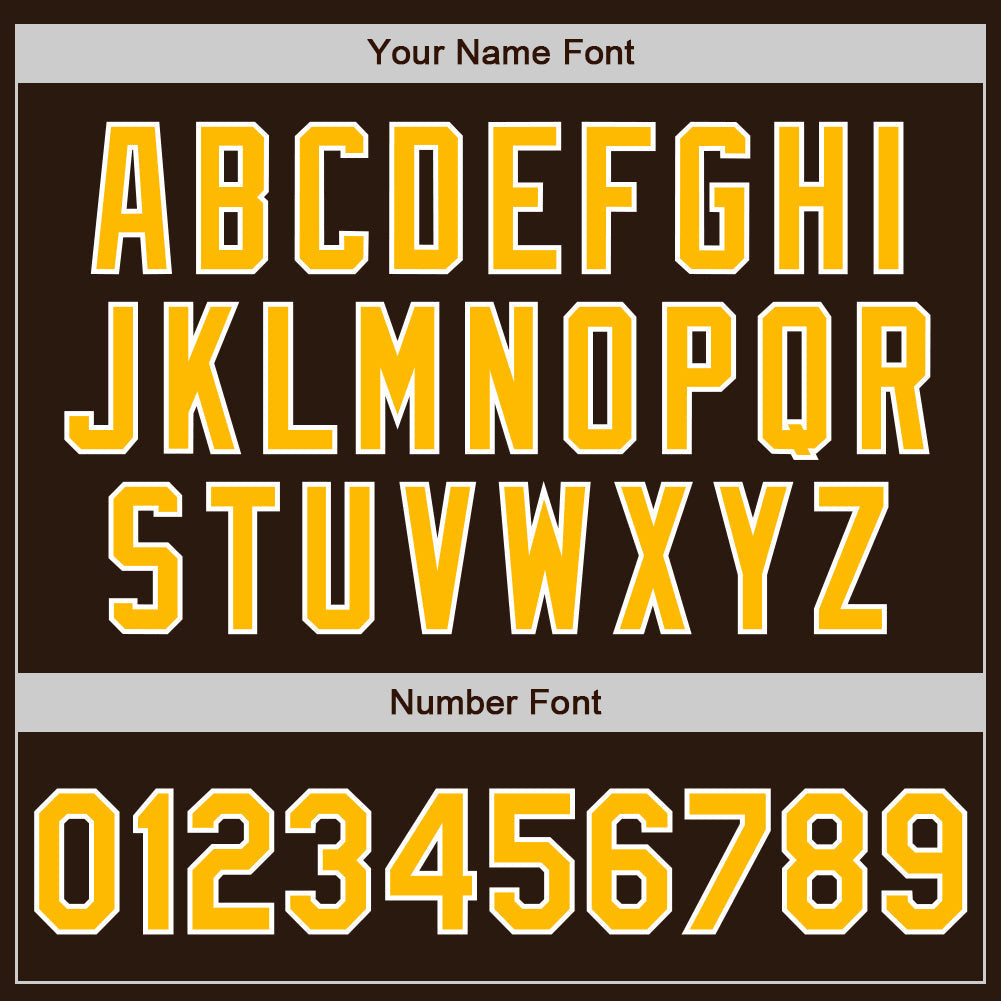 Custom Brown Gold-White Authentic Two Tone Baseball Jersey baseball jersey product view 5