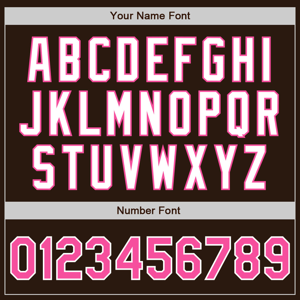 Custom Brown Pink-White Authentic Two Tone Baseball Jersey baseball jersey product view 5