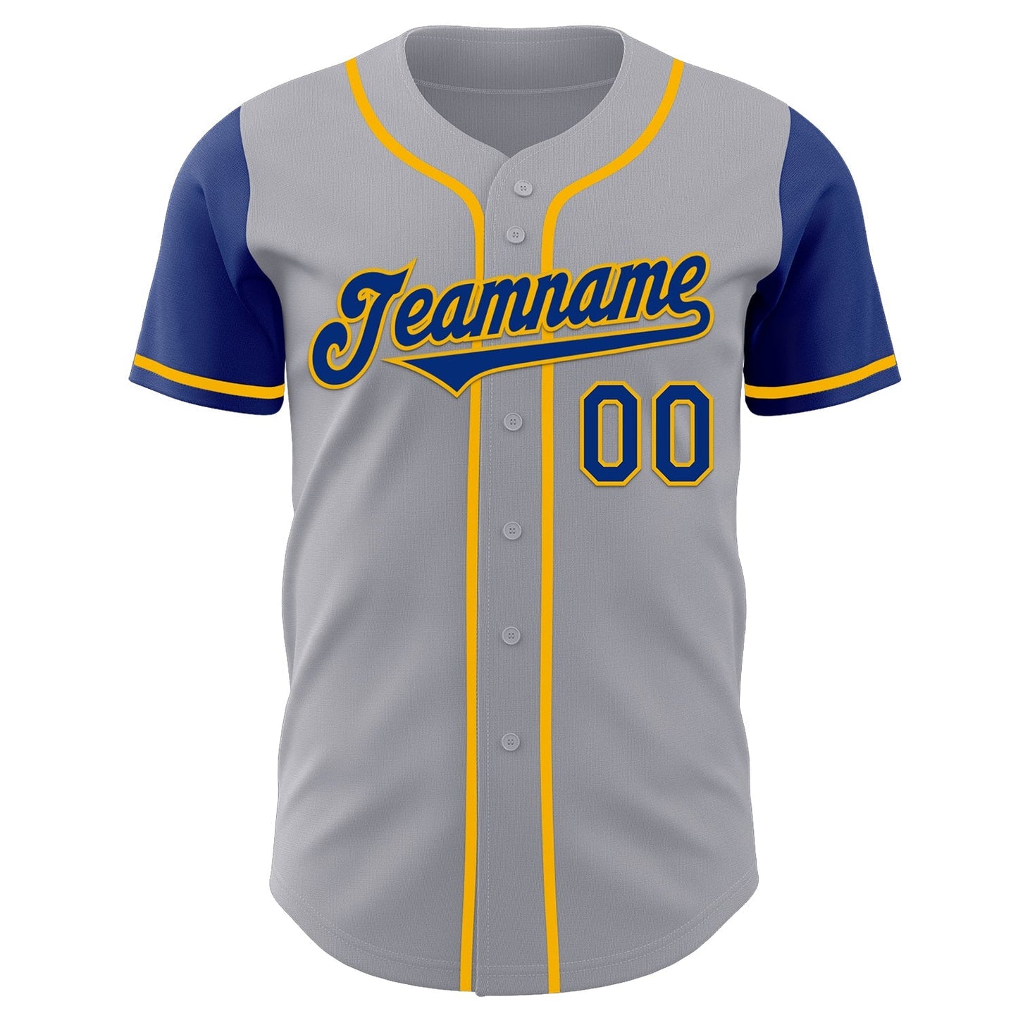 Custom Gray Royal-Gold Authentic Two Tone Baseball Jersey baseball jersey product view 2