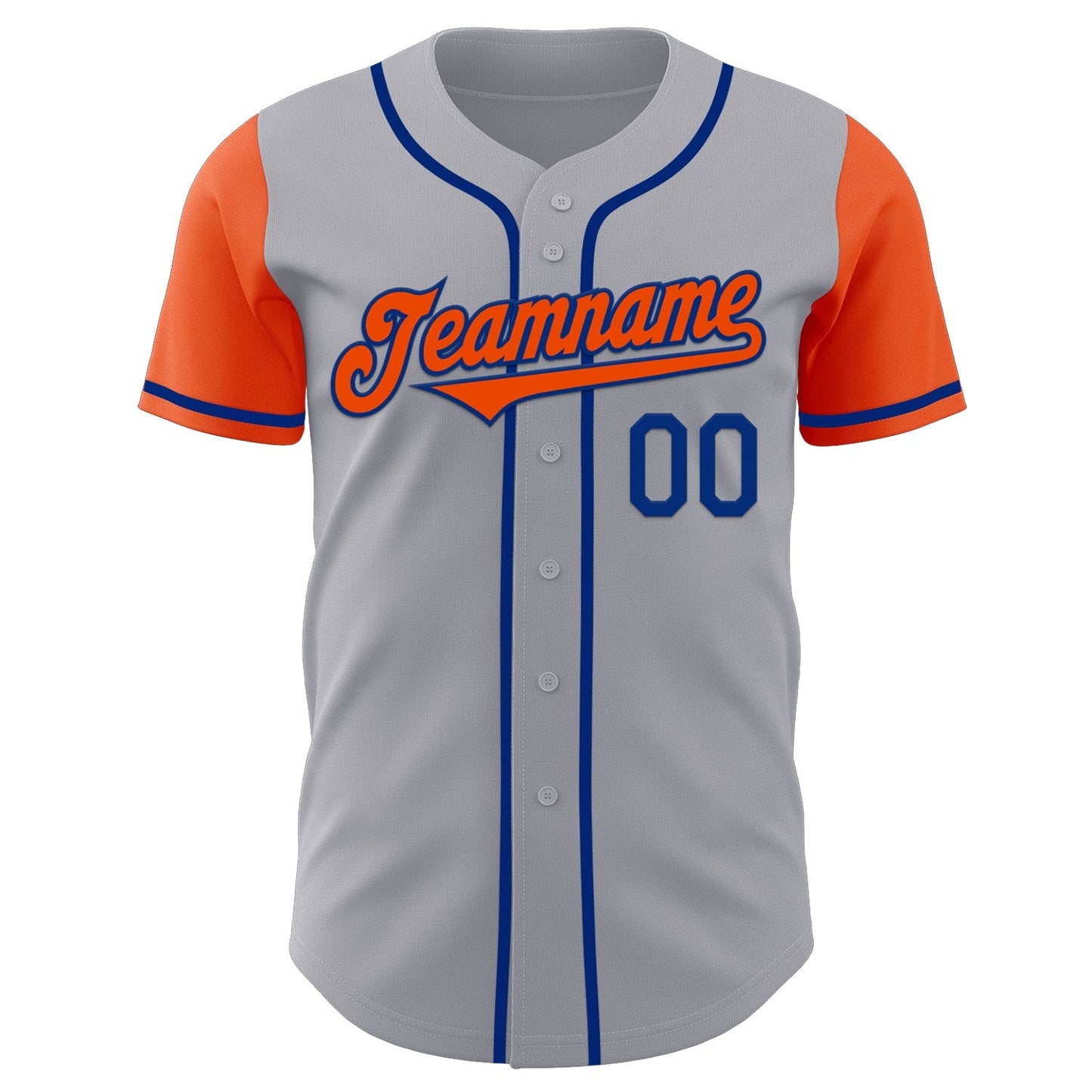 Custom Gray Orange-Royal Authentic Two Tone Baseball Jersey baseball jersey product view 2
