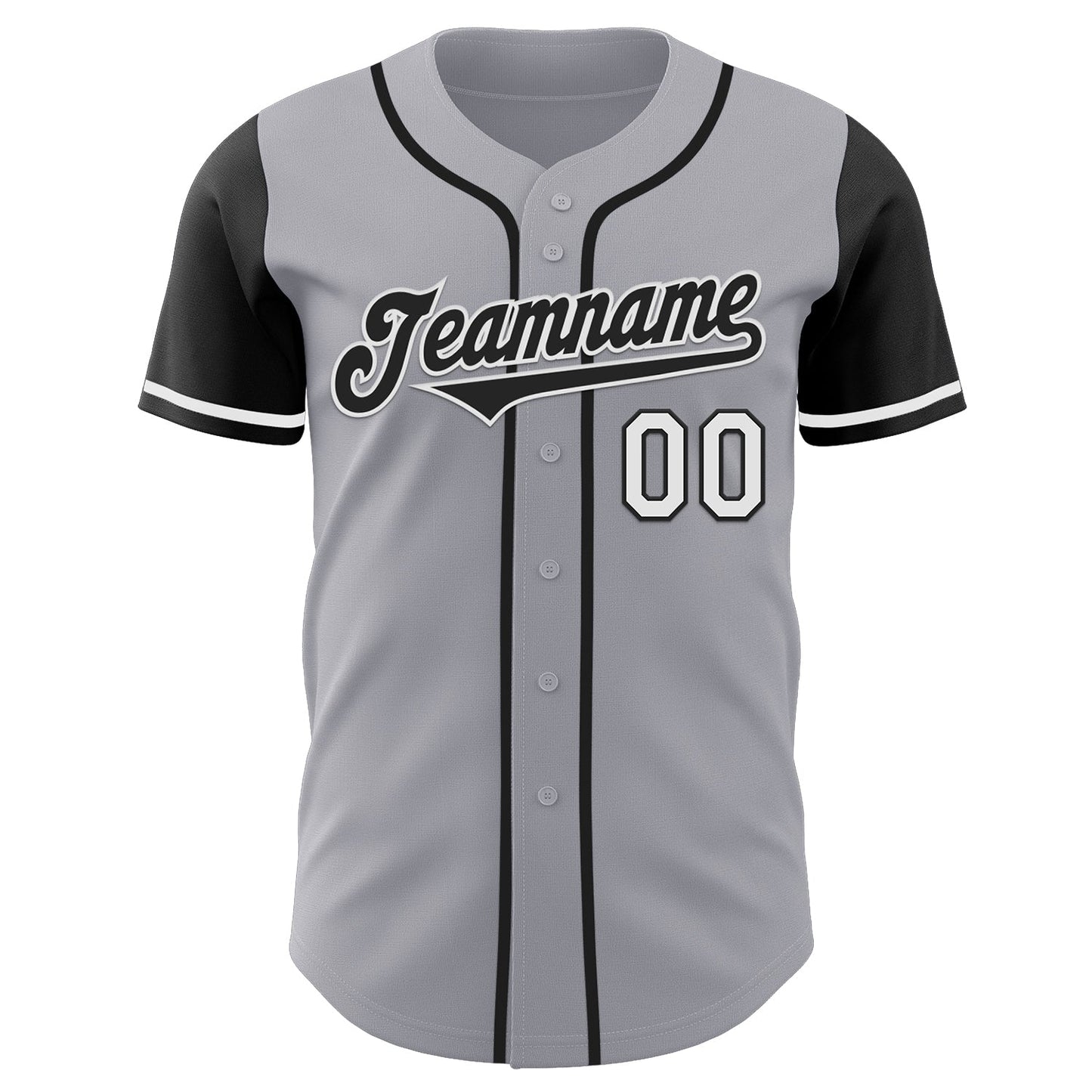 Custom Gray Black-White Authentic Two Tone Baseball Jersey baseball jersey product view 2