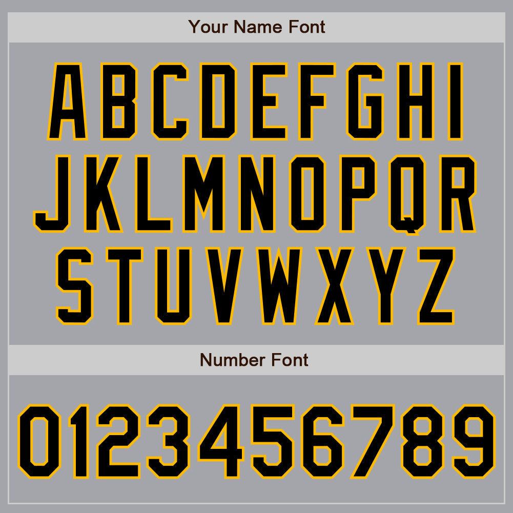 Custom Gray Black-Gold Authentic Two Tone Baseball Jersey baseball jersey product view 5