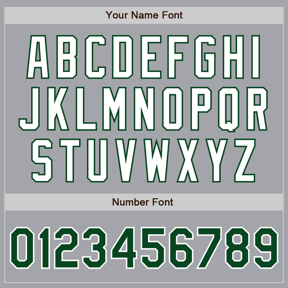 Custom Gray Green-White Authentic Two Tone Baseball Jersey baseball jersey product view 5