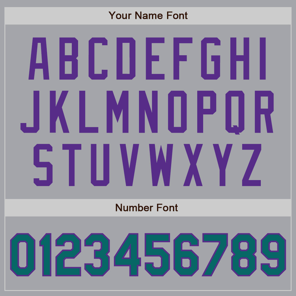Custom Gray Teal-Purple Authentic Two Tone Baseball Jersey baseball jersey product view 5