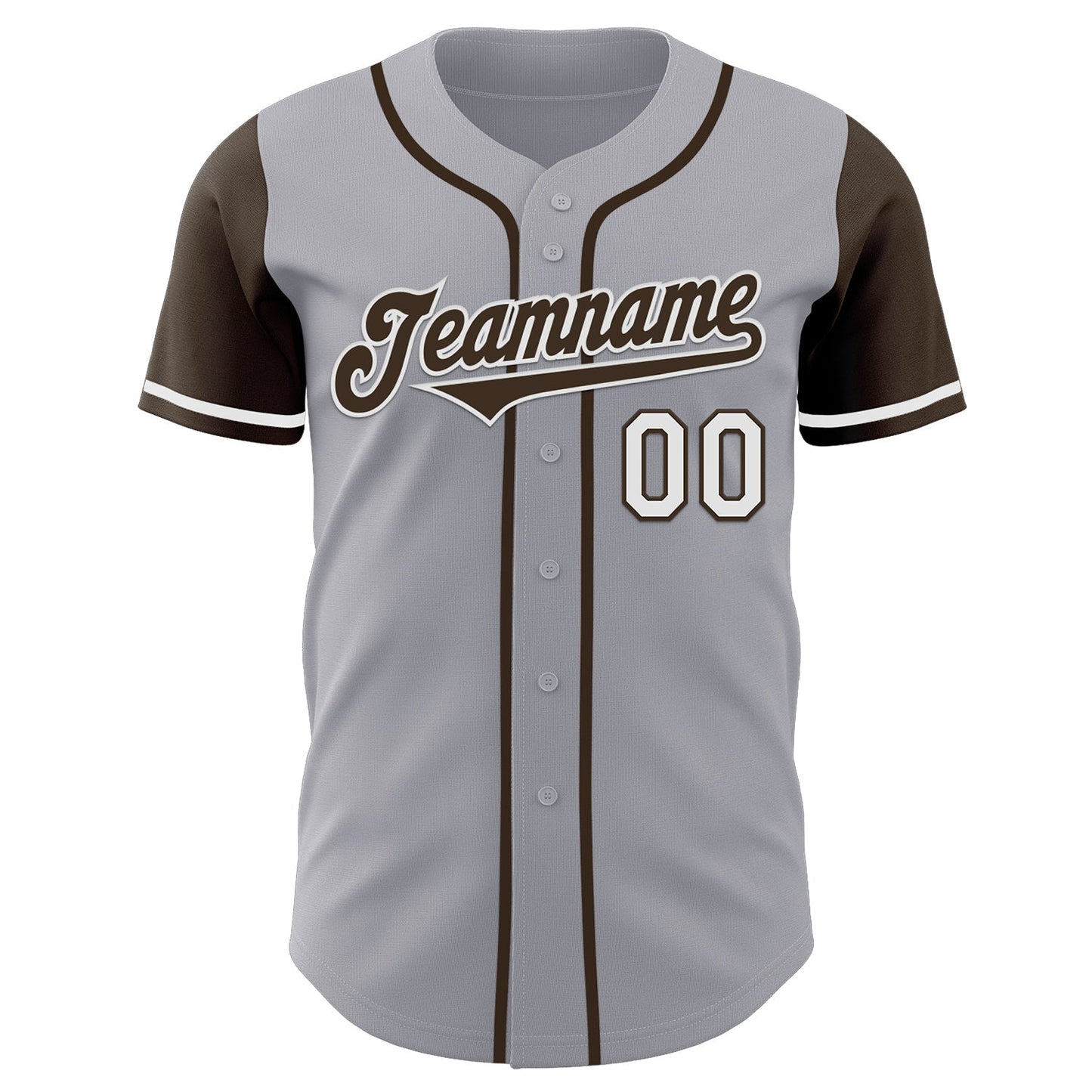 Custom Gray Brown-White Authentic Two Tone Baseball Jersey baseball jersey product view 2