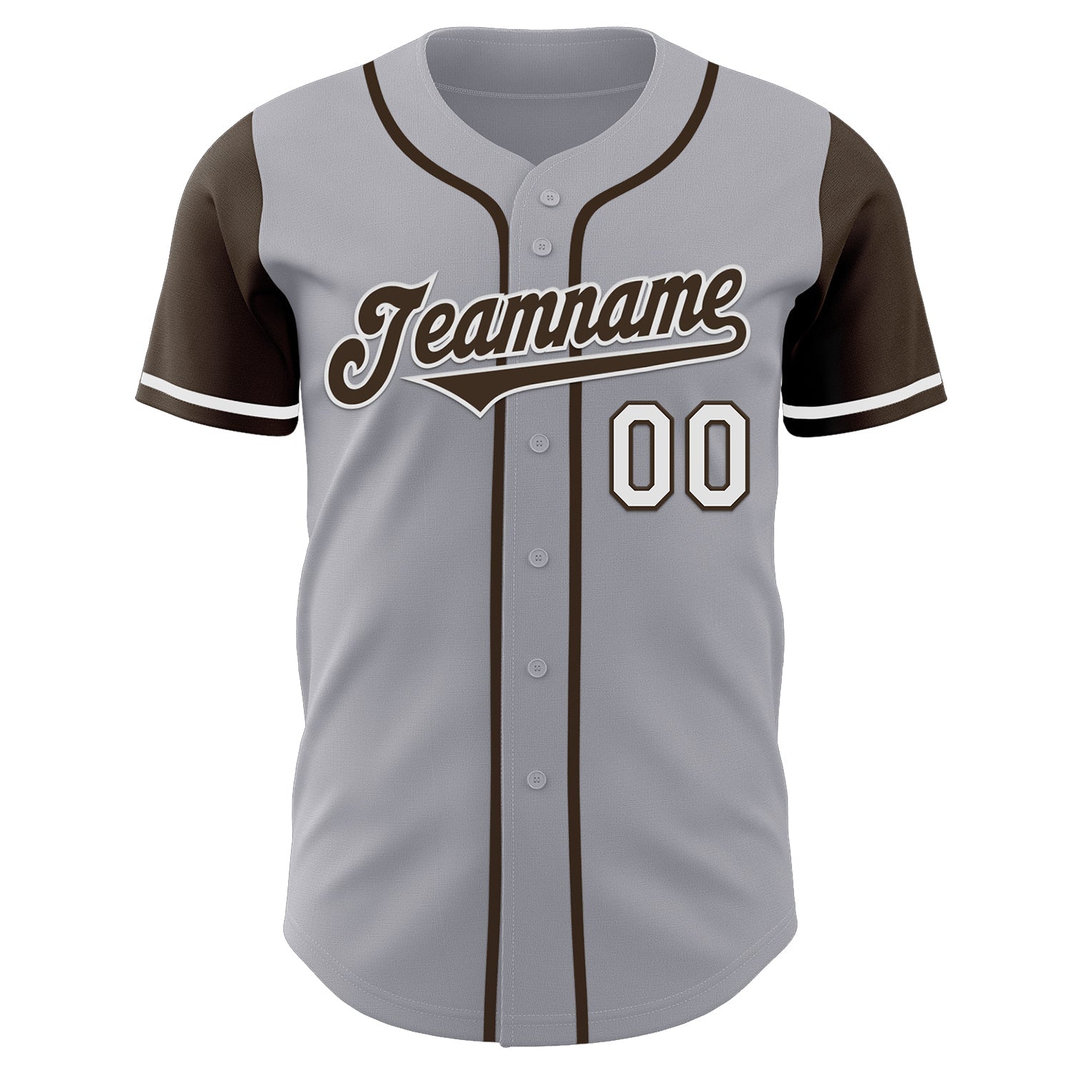 Custom Gray Brown-White Authentic Two Tone Baseball Jersey baseball jersey product view 2