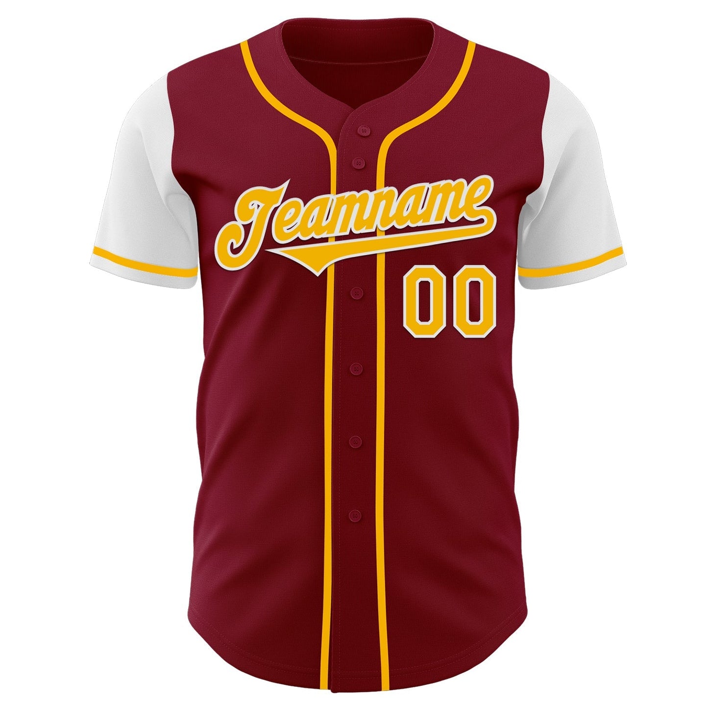 Custom Crimson Gold-White Authentic Two Tone Baseball Jersey baseball jersey product view 2