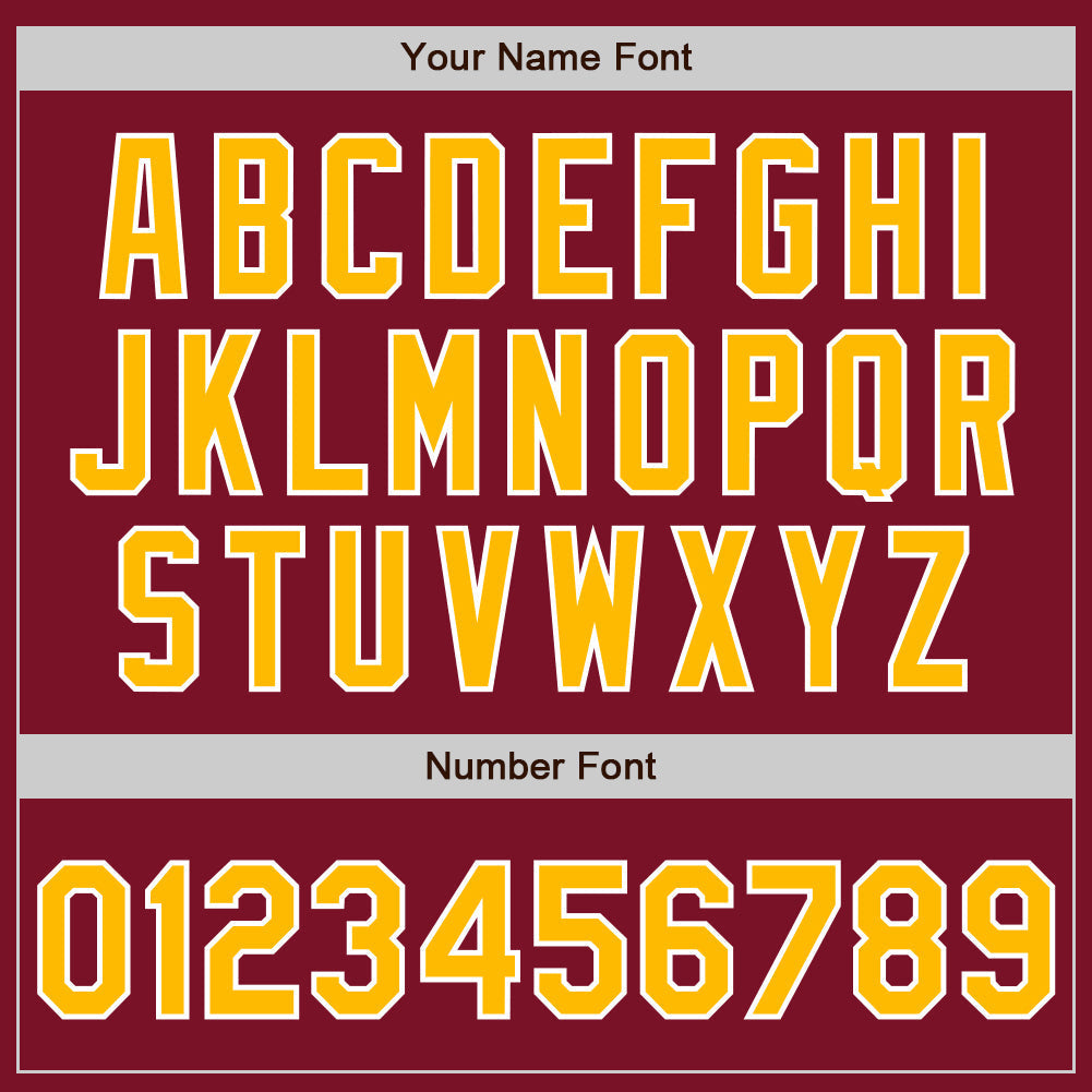 Custom Crimson Gold-White Authentic Two Tone Baseball Jersey baseball jersey product view 5