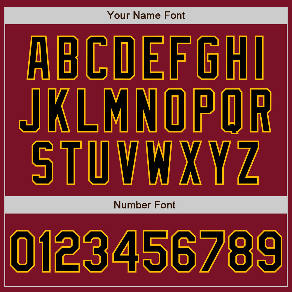 Custom Crimson Black-Gold Authentic Two Tone Baseball Jersey baseball jersey product view 5