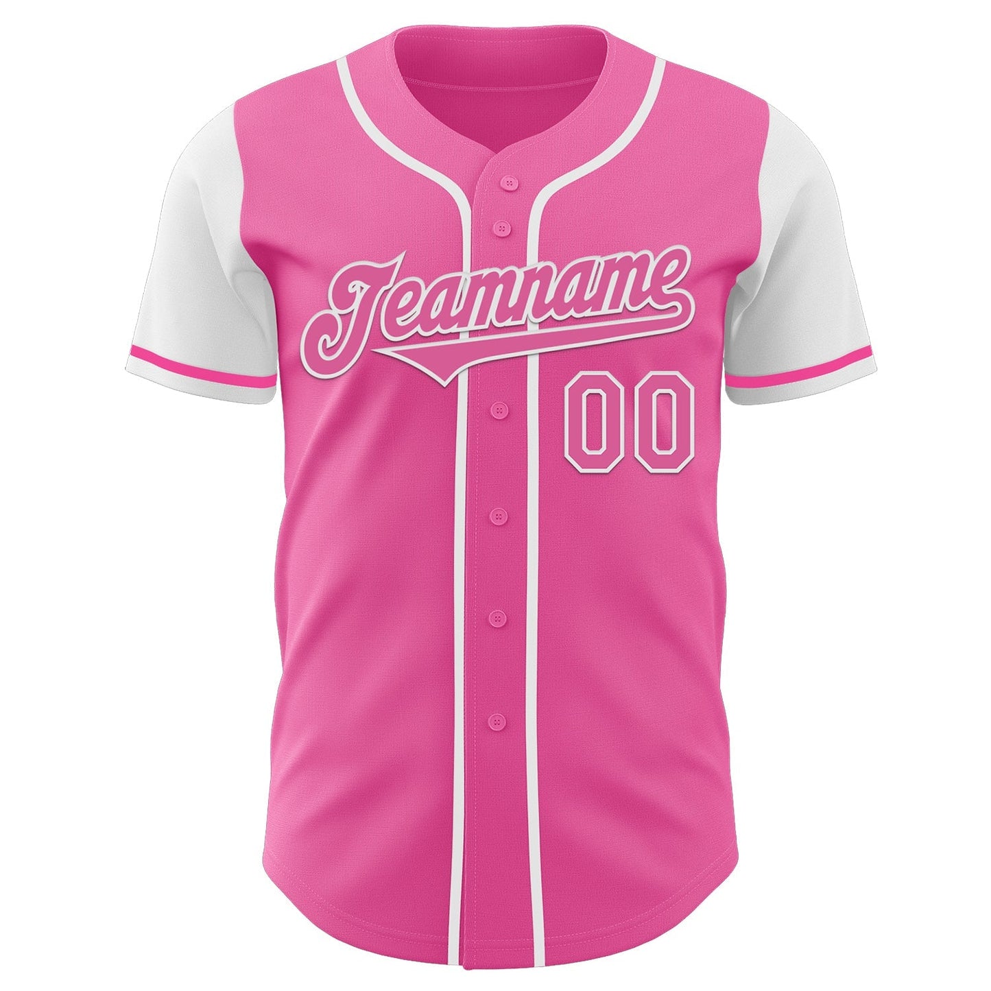 Custom Pink White Authentic Two Tone Baseball Jersey baseball jersey product view 2