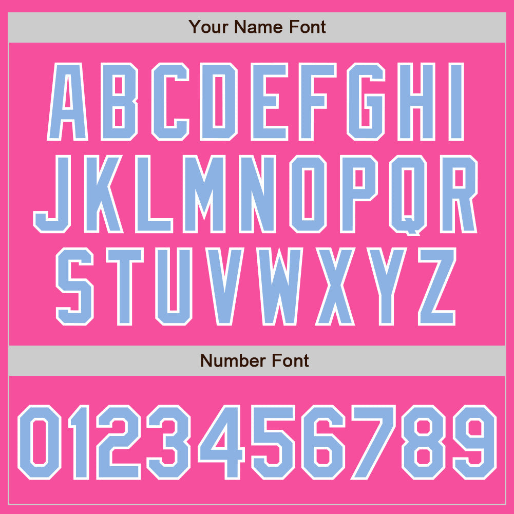 Custom Pink Light Blue-White Authentic Two Tone Baseball Jersey baseball jersey product view 5