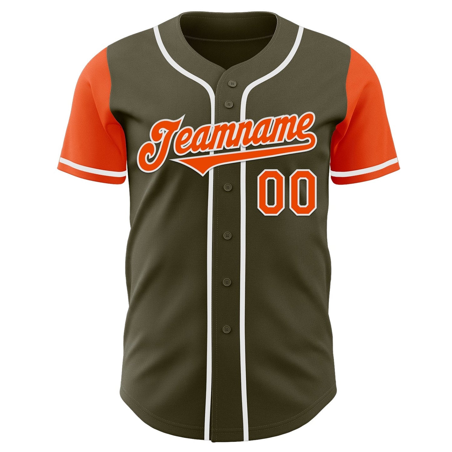Custom Olive Orange-White Authentic Two Tone Salute To Service Baseball Jersey baseball jersey product view 2