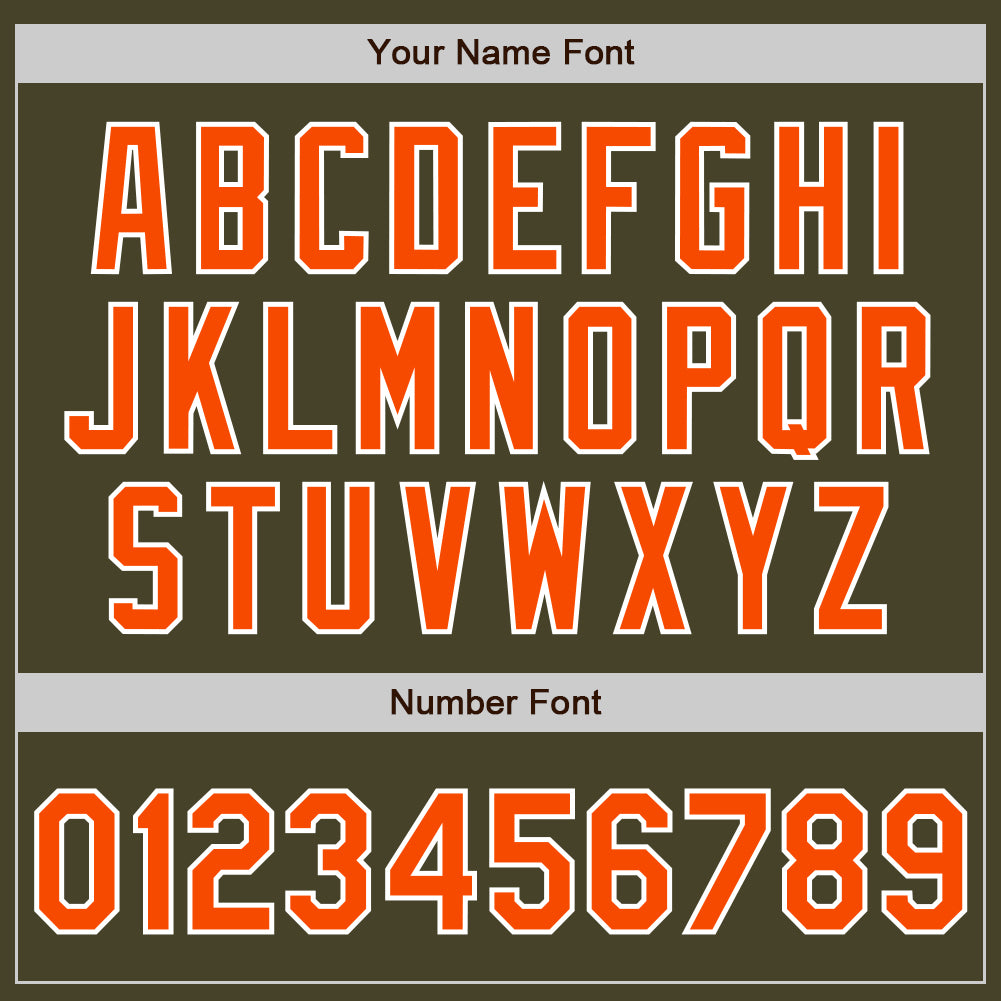 Custom Olive Orange-White Authentic Two Tone Salute To Service Baseball Jersey baseball jersey product view 5