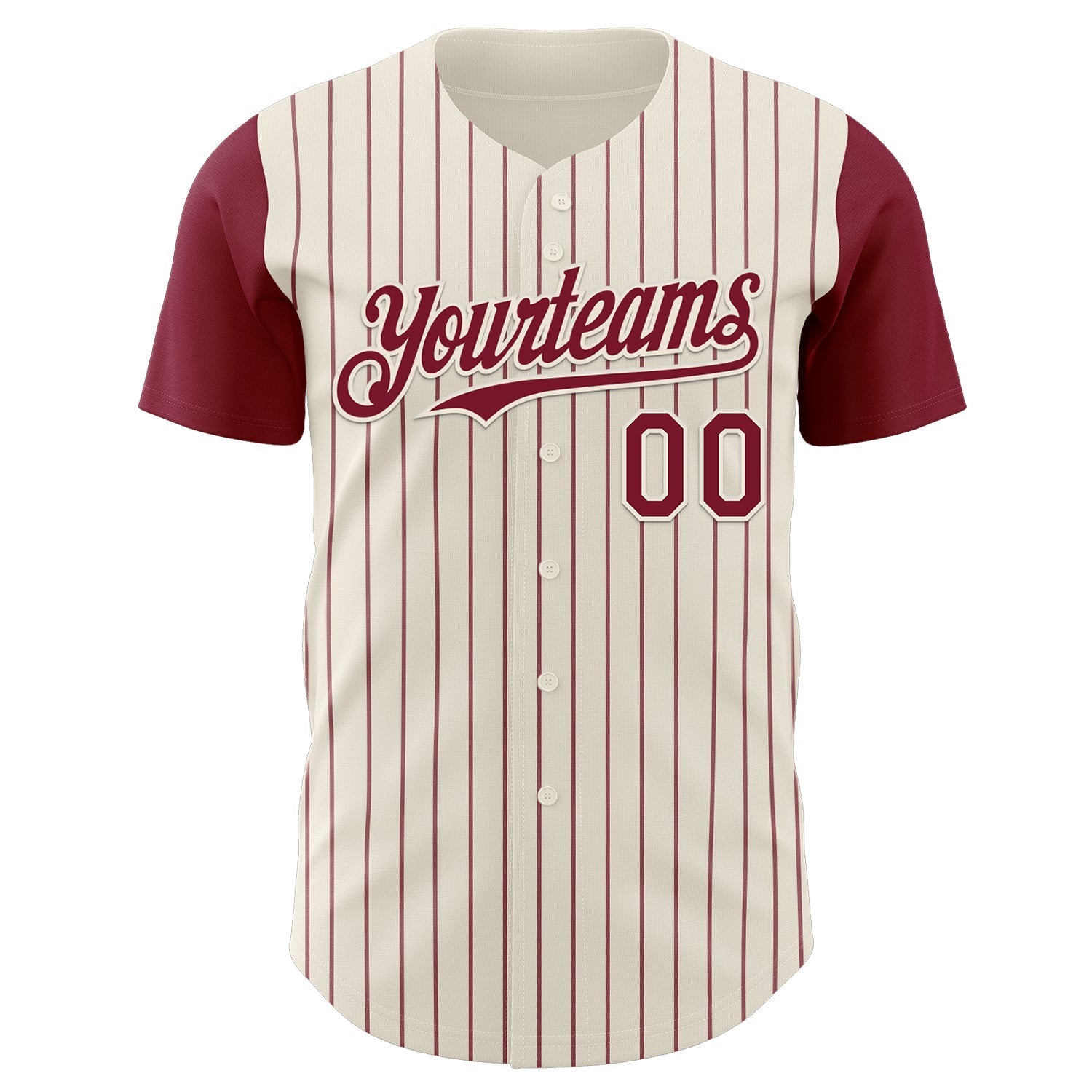 Custom Cream Crimson Pinstripe Crimson Authentic Two Tone Baseball Jersey baseball jersey product view 2