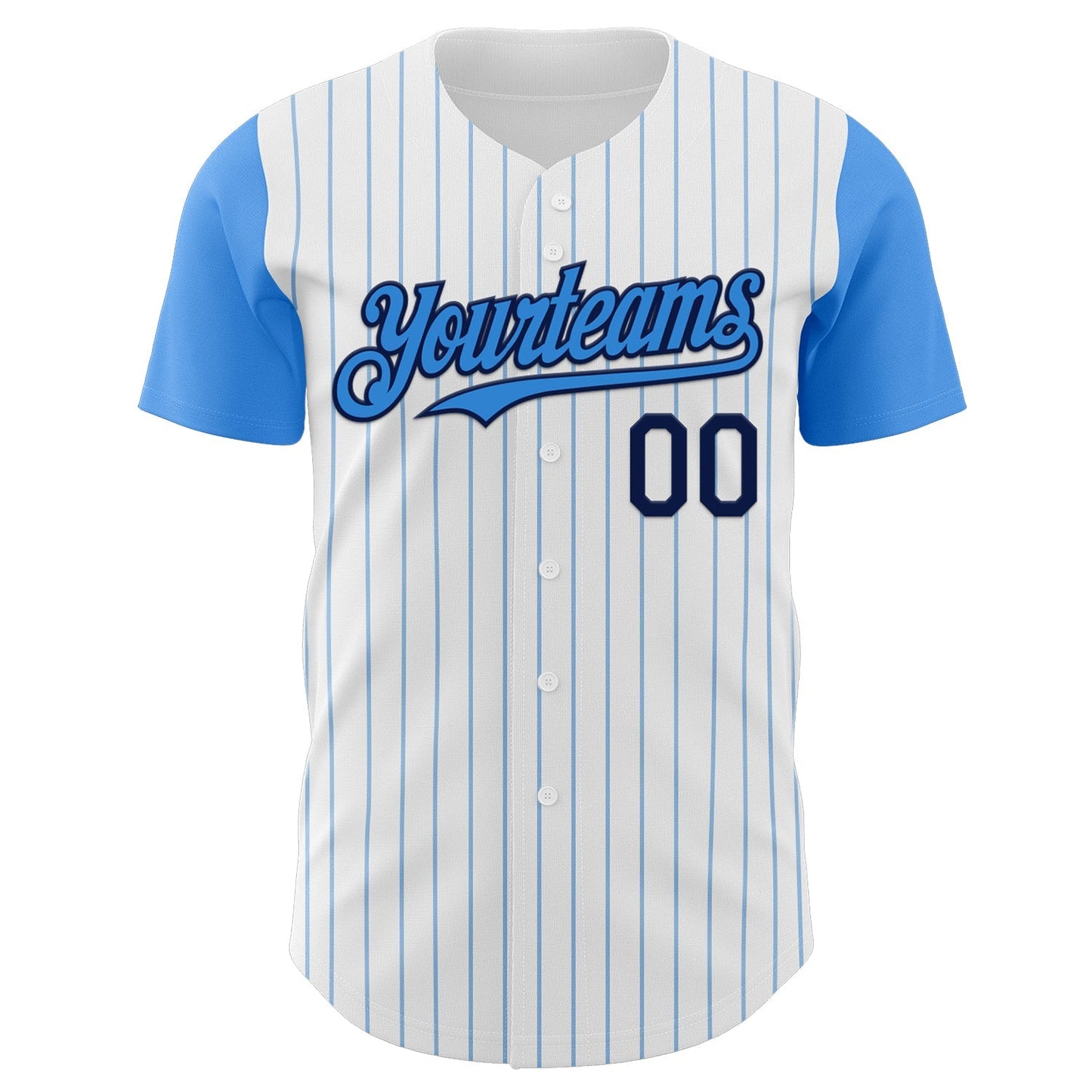 Custom White Electric Blue Pinstripe Navy Authentic Two Tone Baseball Jersey baseball jersey product view 2